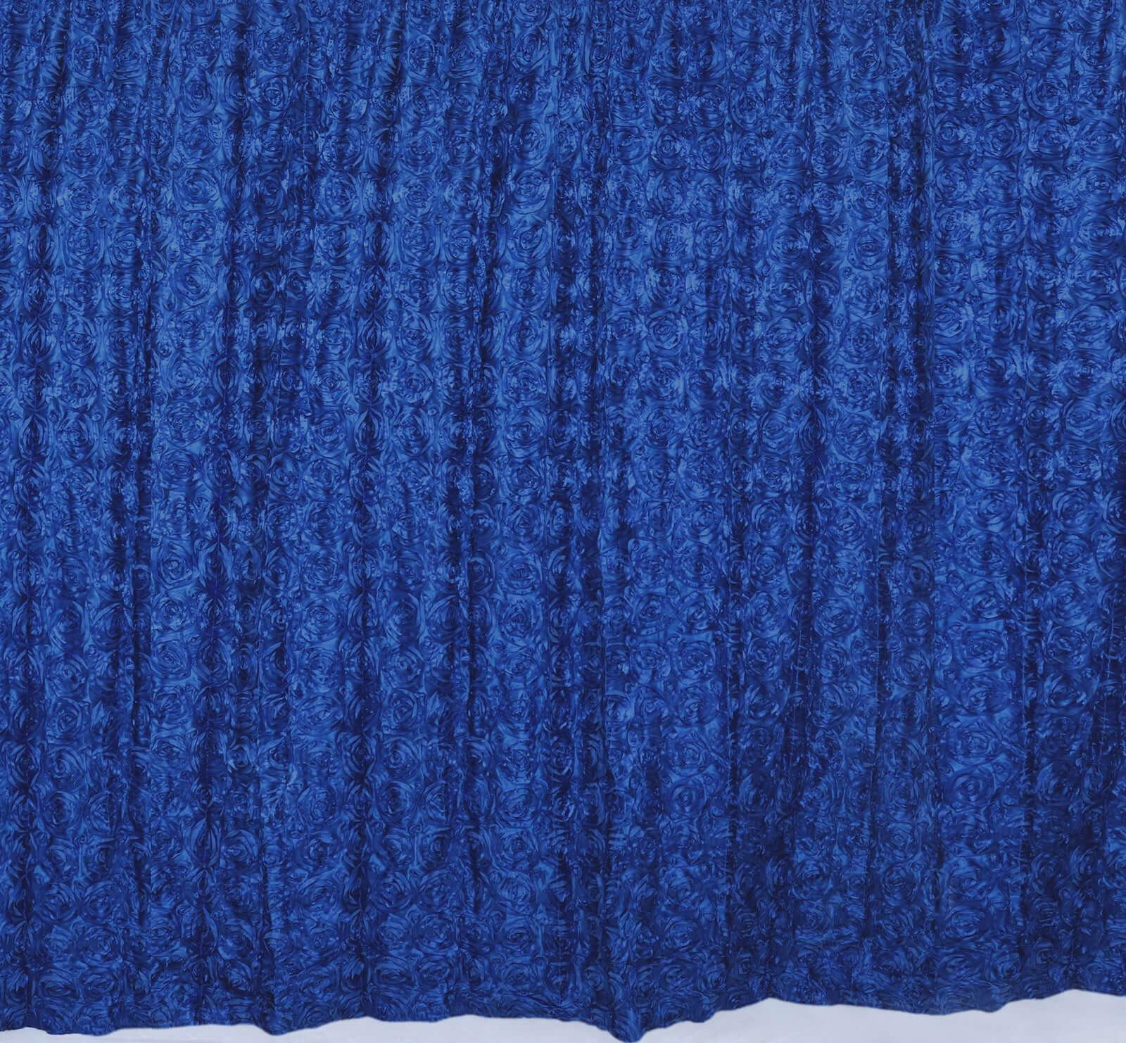 8ftx8ft Royal Blue Satin Rosette Event Curtain Drapes, Backdrop Event Panel