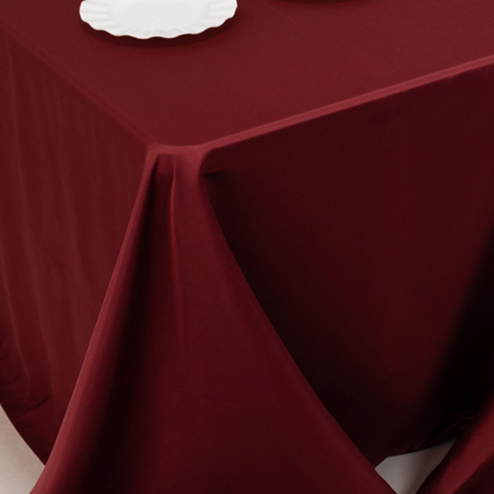 Lamour Satin 90x132 Rectangle Tablecloth Burgundy - Soft & Silk-Like Seamless Table Cover