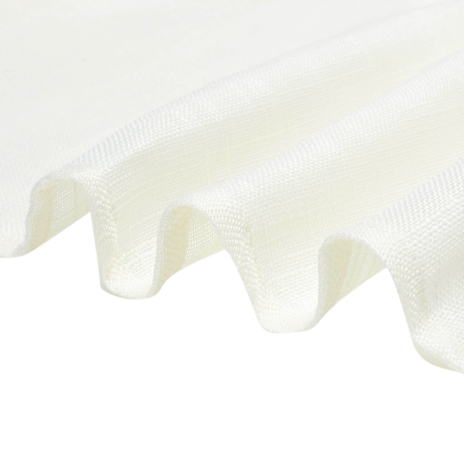 Faux Linen 108 Round Tablecloth White - Slubby Textured & Wrinkle Resistant for Banquets and Receptions