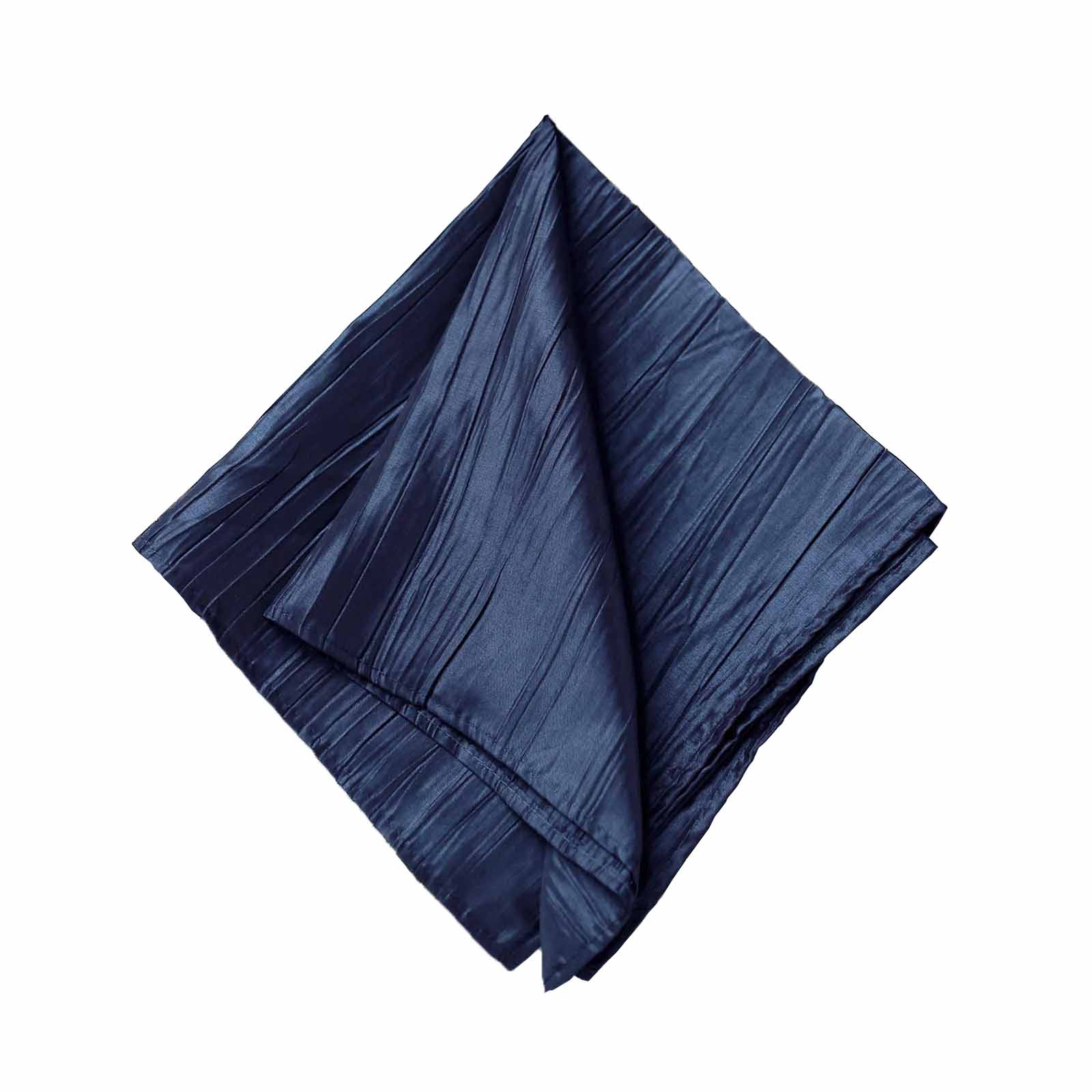 5 Pack Taffeta 20x20 Napkins Navy Blue - Accordion Crinkle Dinner Napkins