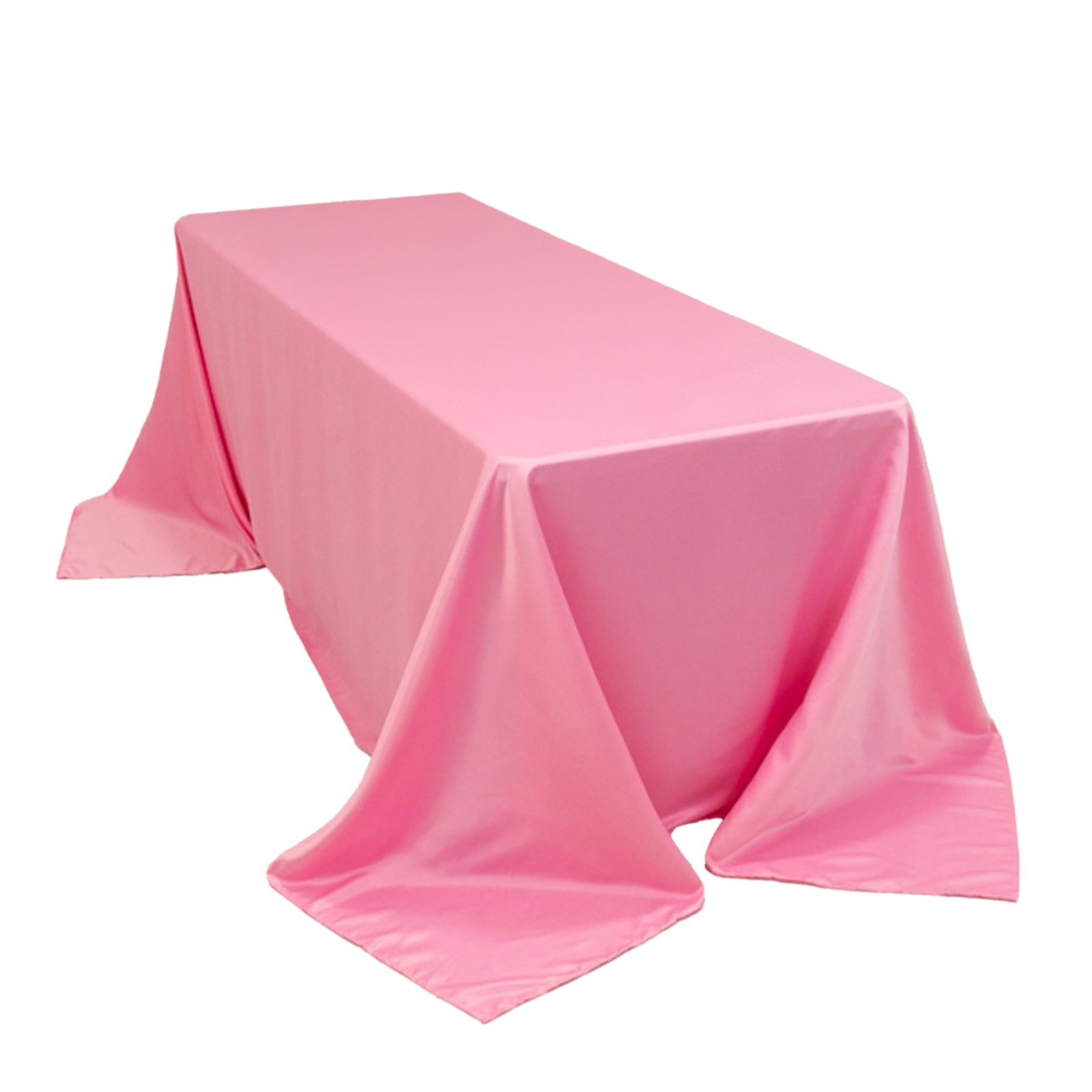 Lamour Satin 90x132 Rectangle Tablecloth Pink - Soft & Silk-Like Seamless Table Cover