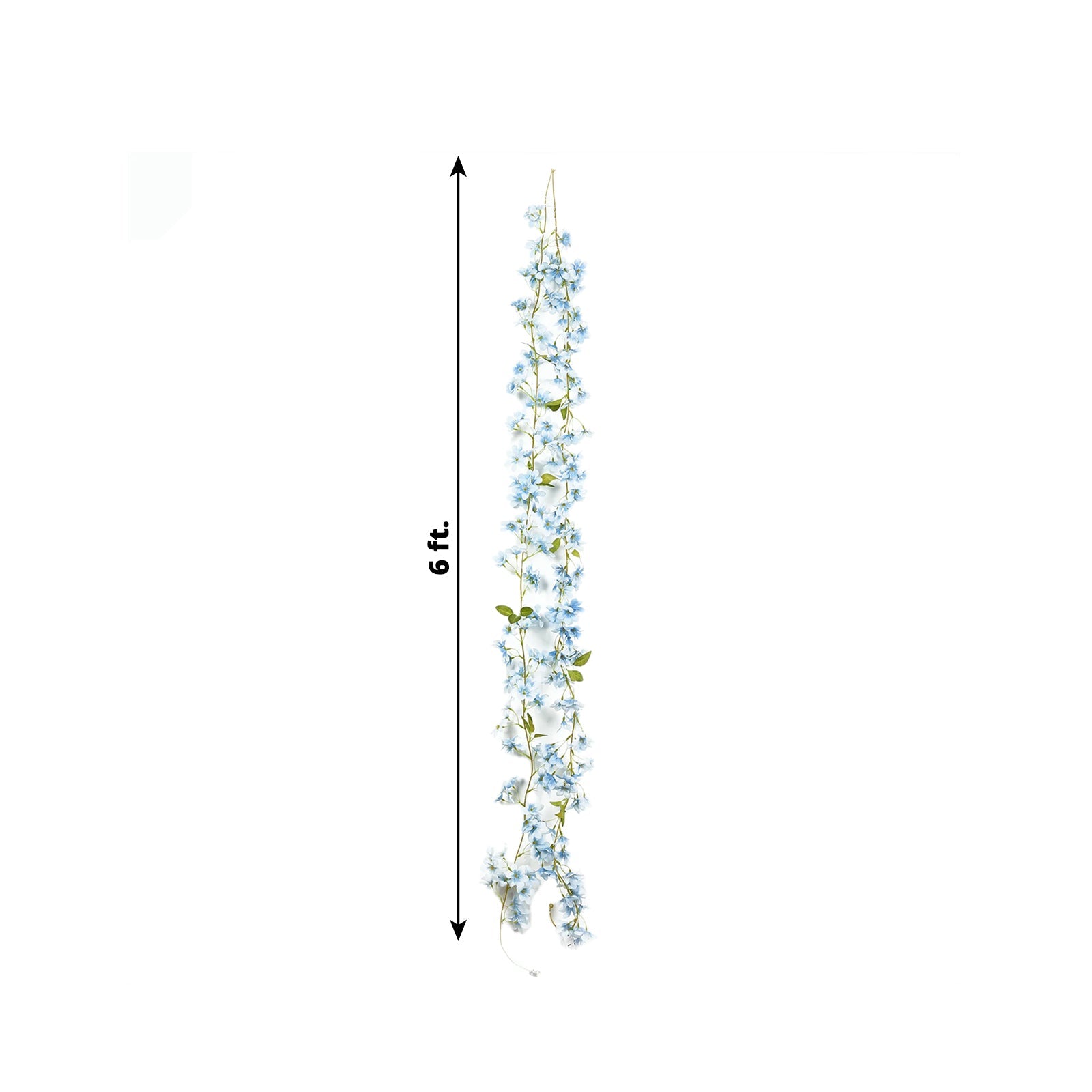 2-Pack Garland String Lights Jasmine Silk Flower Design Blue Warm White - Battery Operated Hanging Décor 6ft