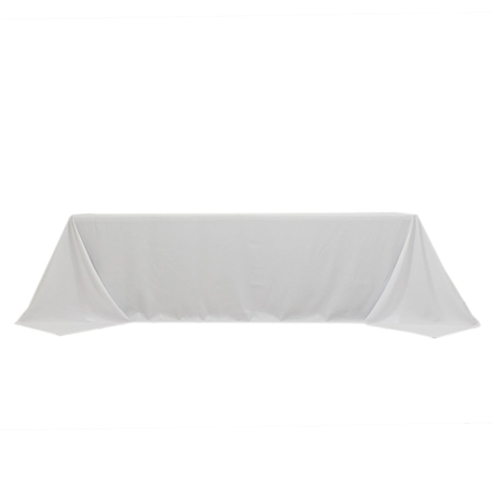 Fire Retardant Premium Polyester 90x156 Rectangular Tablecloth White - Stylish High-Performance Seamless Table Cover for Large Gatherings