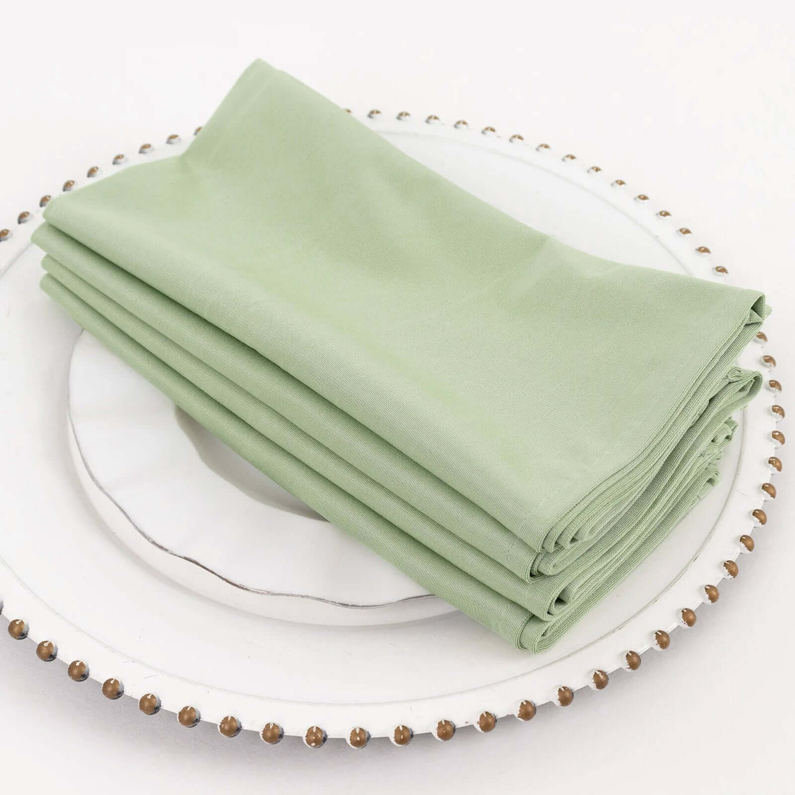 5 Pack Premium Scuba 20x20 Napkins Sage Green - Durable & Reusable Dinner Napkins