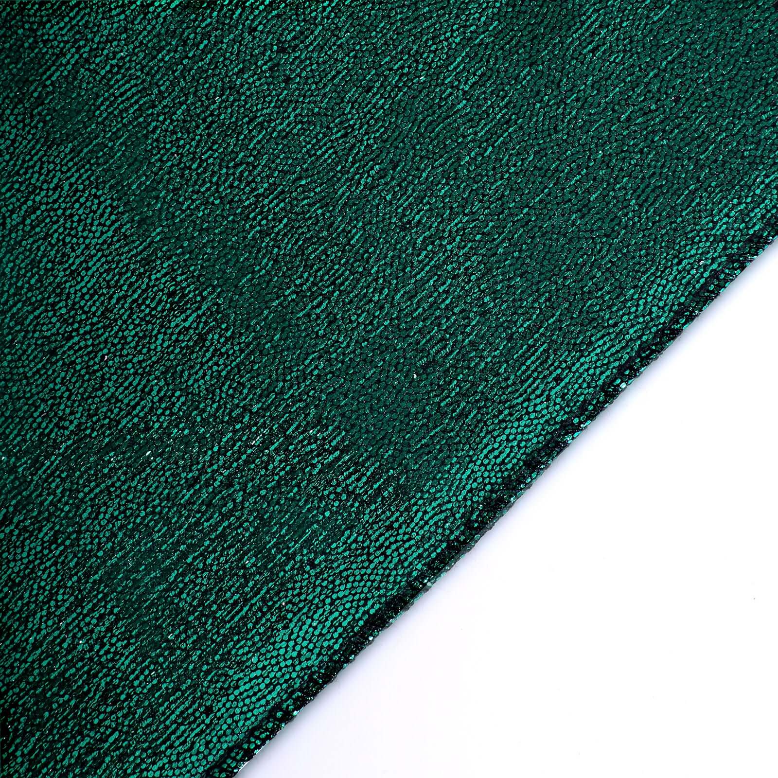 Polyester 12x108 Table Runner Hunter Emerald Green Shimmer Sequin Dots - Wrinkle-Free Finish Table Linen