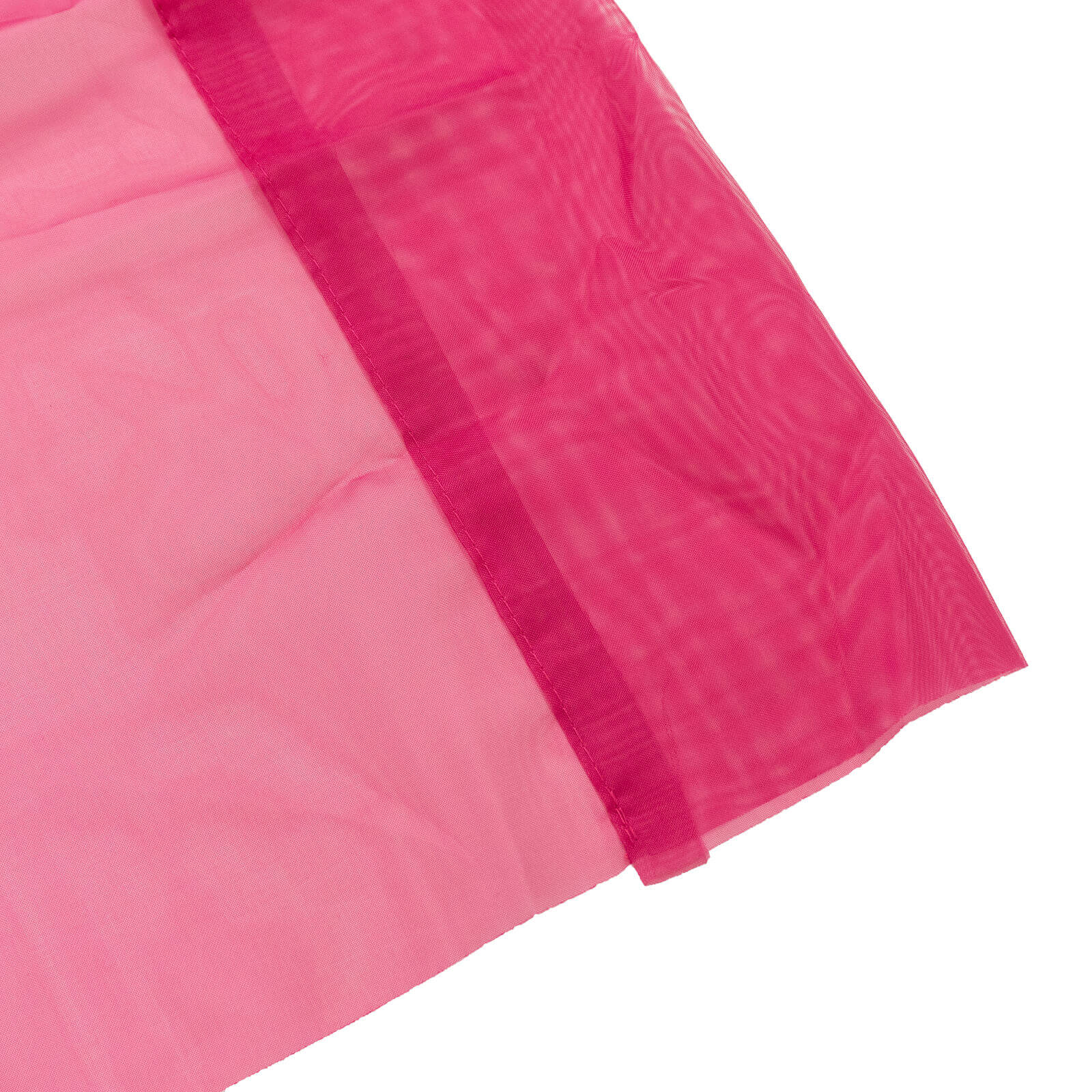 5ftx32ft Premium Fuchsia Chiffon Curtain Panel, Durable Flame Resistant Backdrop Ceiling Drapery With Rod Pocket