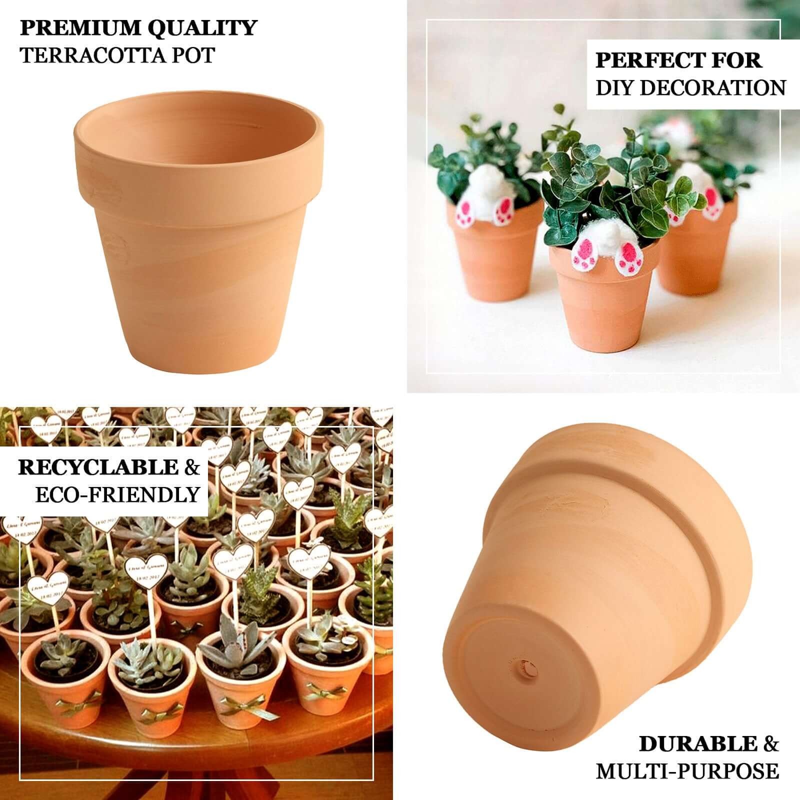 24-Pack Favor Buckets Mini Terracotta Pots Rust Design - Ceramic Clay Planters for Succulents and Cactus 2.5