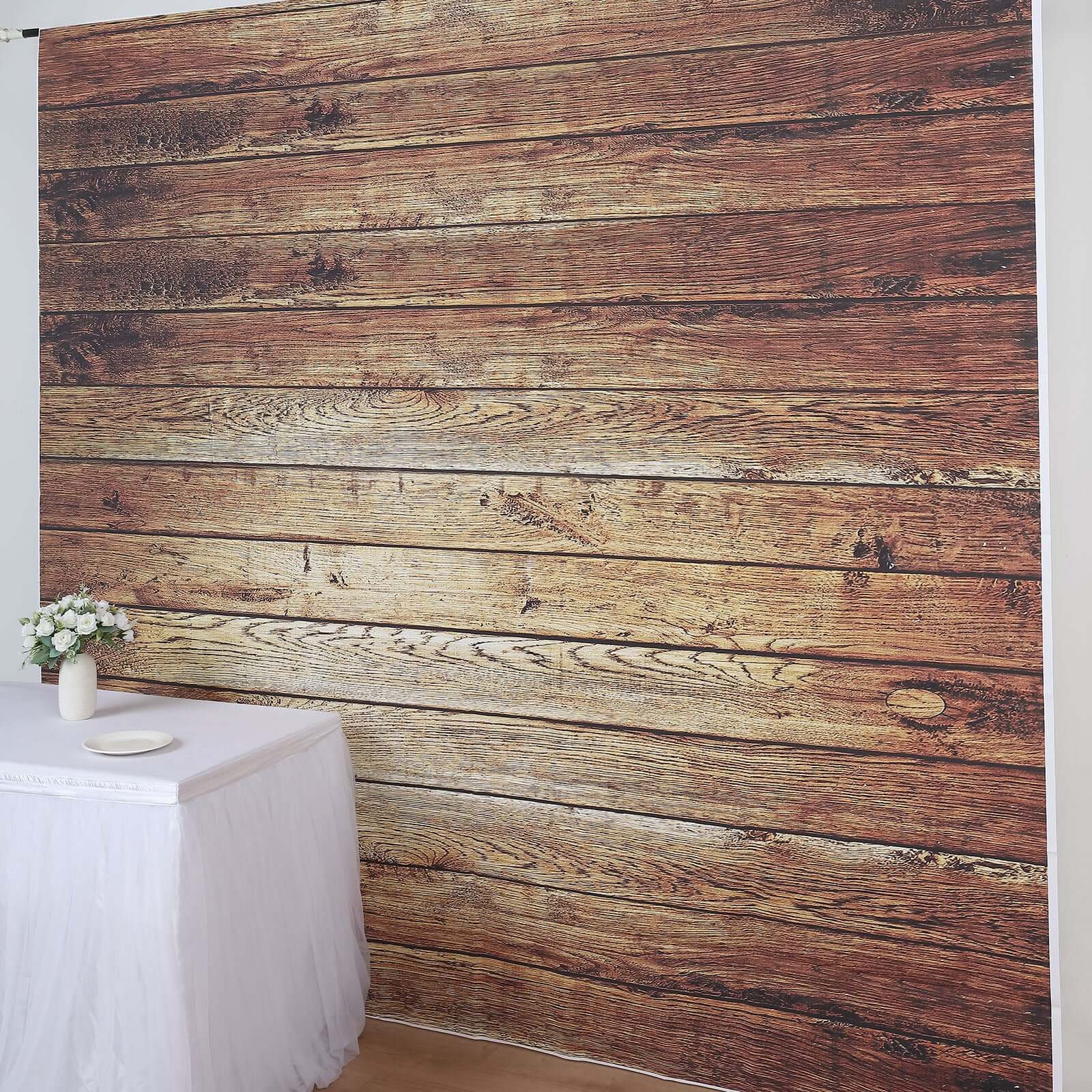 8ftx7ft Vintage Brown Wood Panel Vinyl Retro Photo Shoot Backdrop, Photography Background