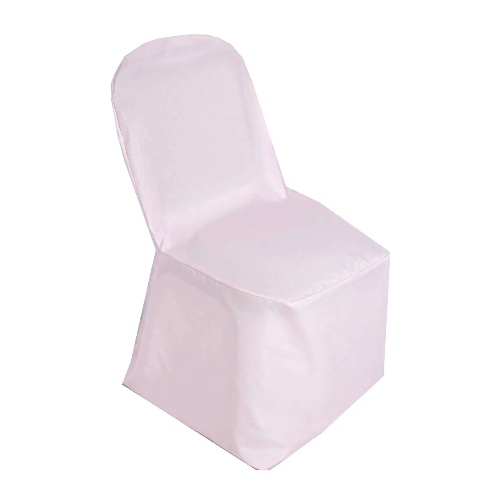 10 Pack Polyester Chair Cover for Banquet Chairs Blush - Stain-Resistant Reusable Slip-On Slipcover