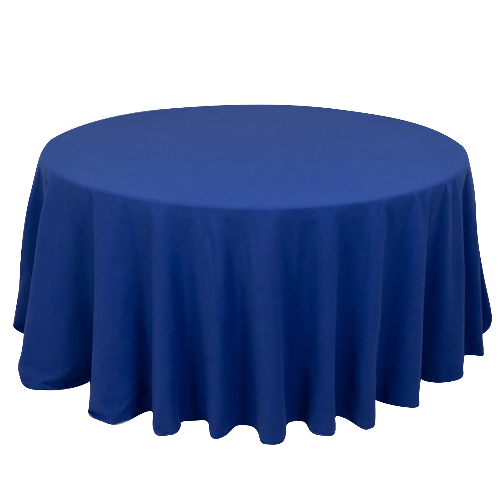 Cotton Blend 120 Round Tablecloth Royal Blue - Seamless Wrinkle-Resistant Table Cover