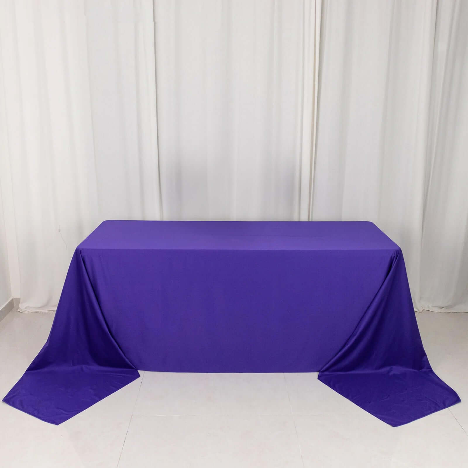 Premium Scuba Rectangular 90x156 Tablecloth Purple - Wrinkle Free, Stain Resistant & Seamless Table Cover