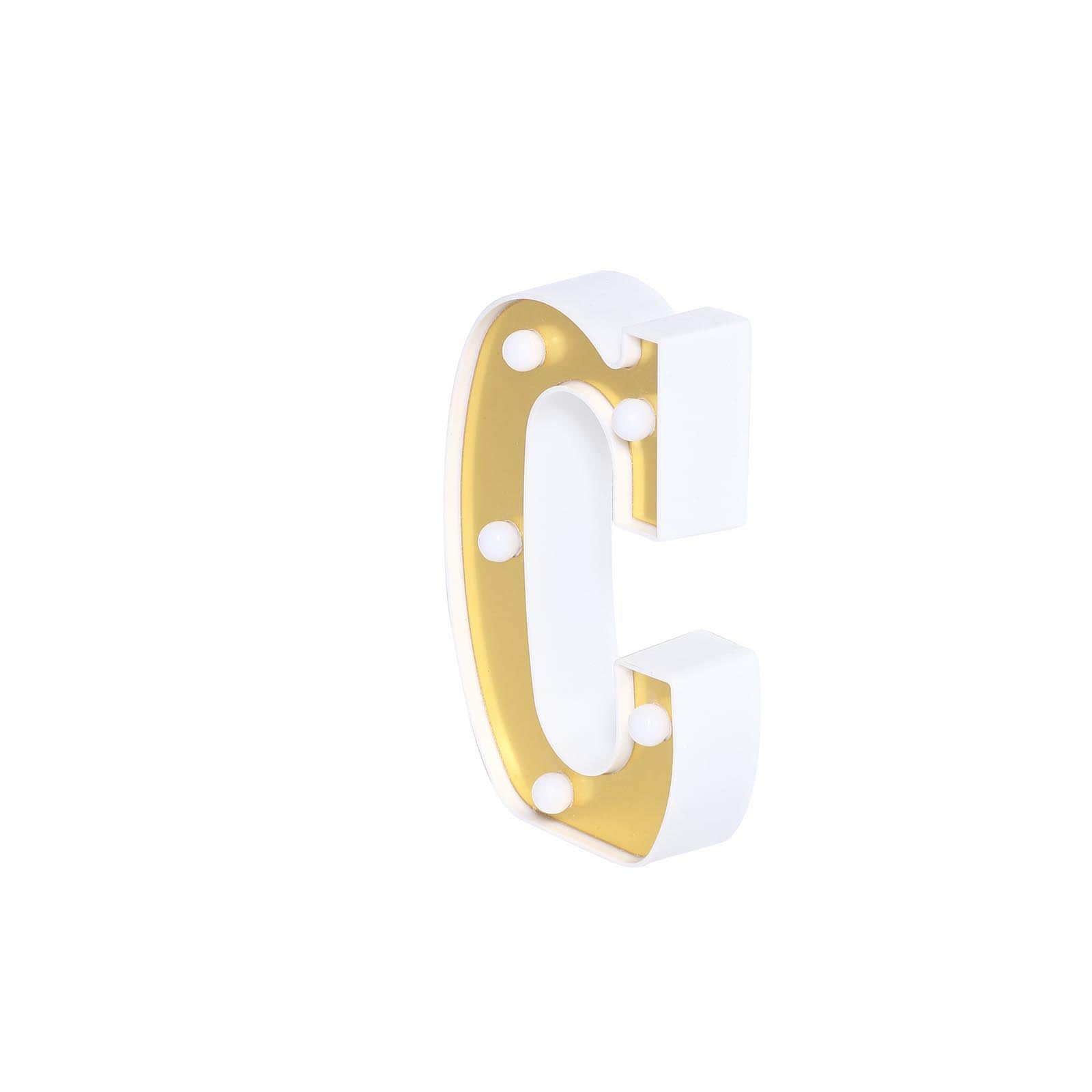 3D Marquee Letter C Warm White 5 LED Lights Gold - Chic Light-Up Decor for Events 6