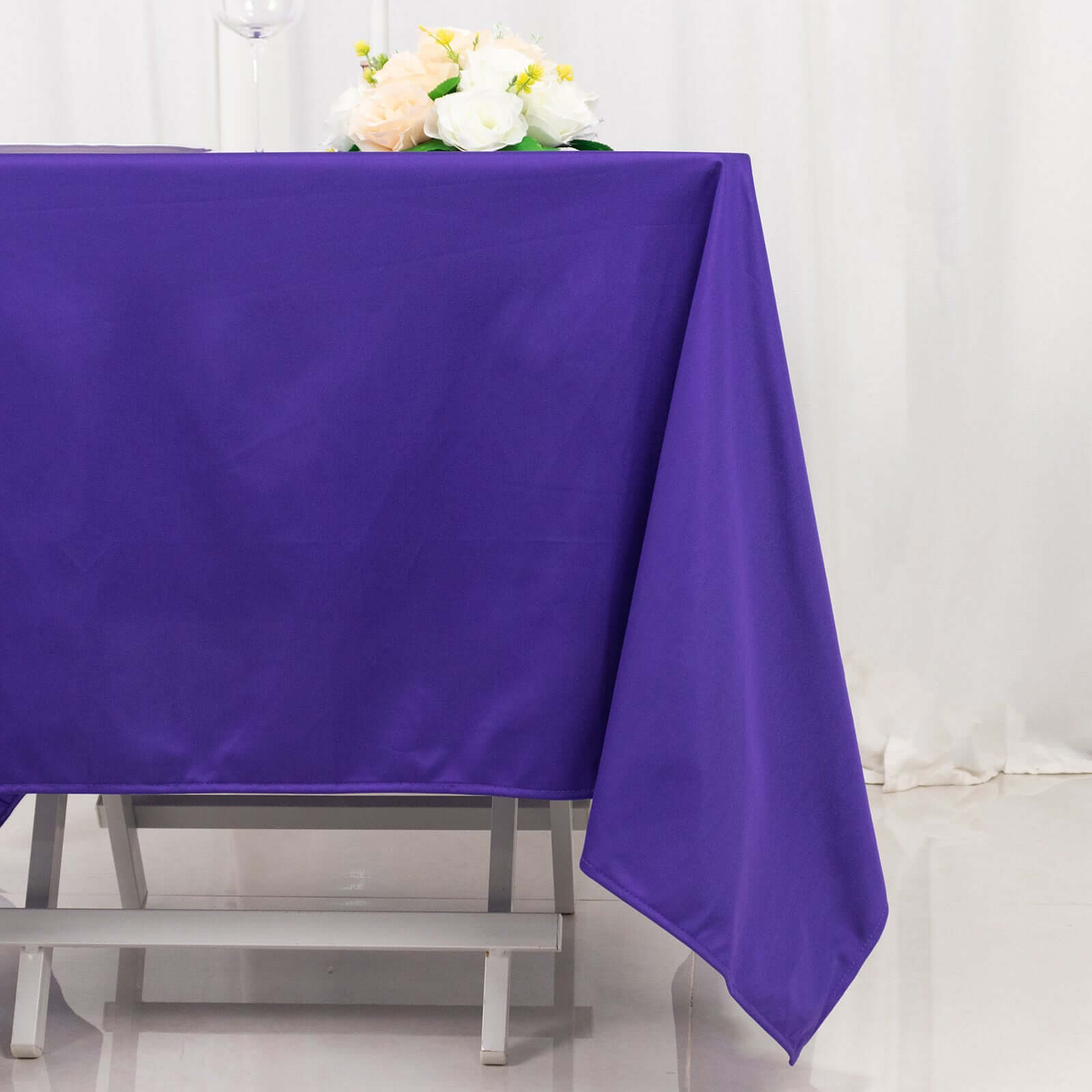 Premium Scuba Square 70x70 Tablecloth Purple - Wrinkle Free & Stain Resistant Table Cover