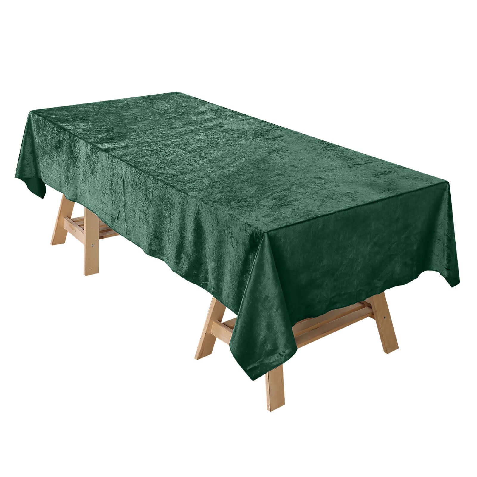 Premium Velvet 60x102 Rectangle Tablecloth Hunter Emerald Green - Reusable & Soft Table Cover