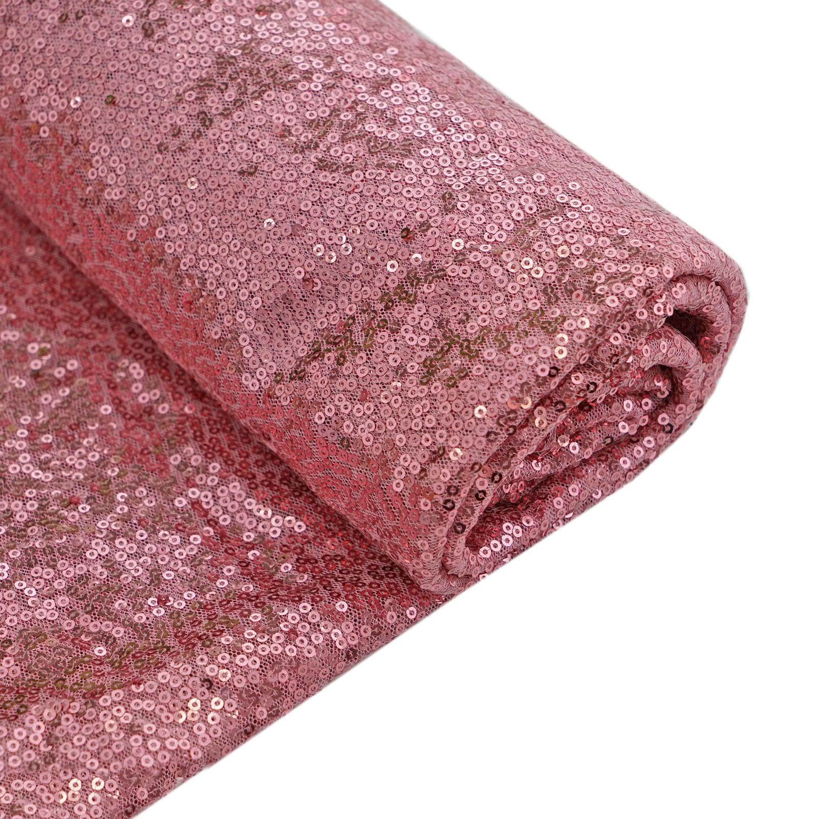 54x4 Yards Pink Sequin Fabric Bolt, Sparkly DIY Craft Fabric Roll
