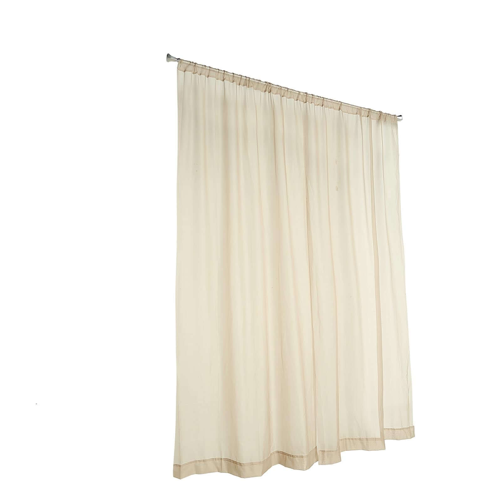 2 Pack Natural Sheer Chiffon Event Curtain Drapes, Durable Flame Resistant Premium Organza Backdrop Event Panels With Rod Pockets - 10ftx10ft