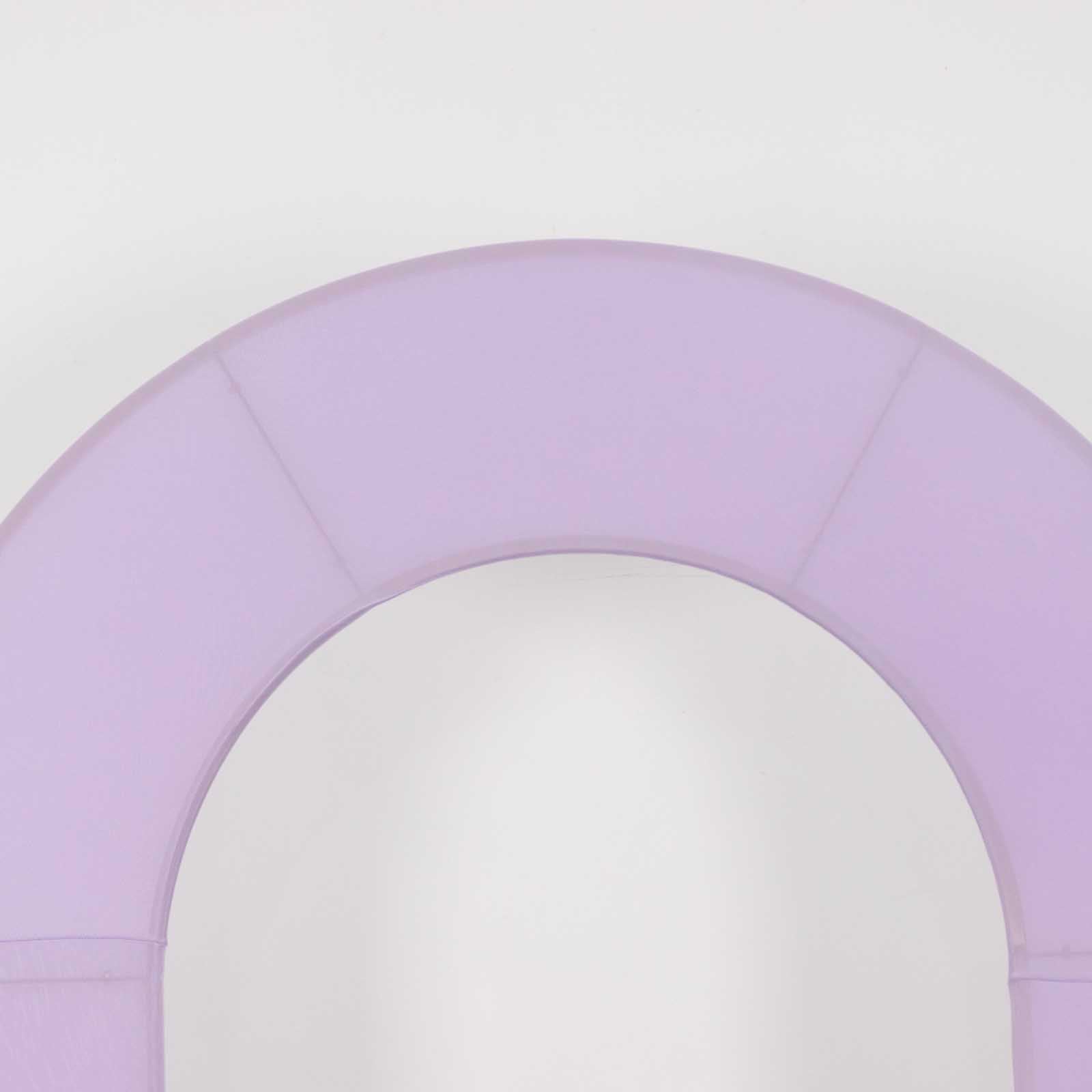 8ft Lavender Lilac Spandex Fitted Open Arch Wedding Arch Cover, Double-Sided U-Shaped Backdrop Slipcover