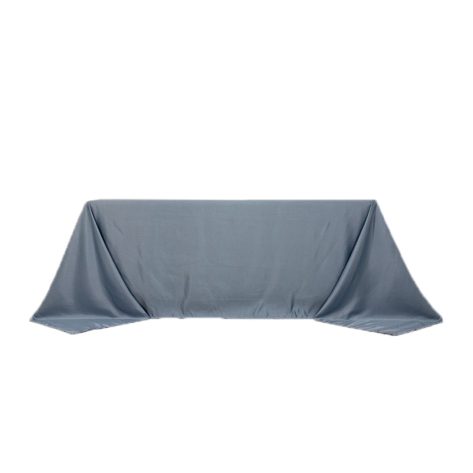 Lamour Satin 90x132 Rectangle Tablecloth Dusty Blue - Soft & Silk-Like Seamless Table Cover