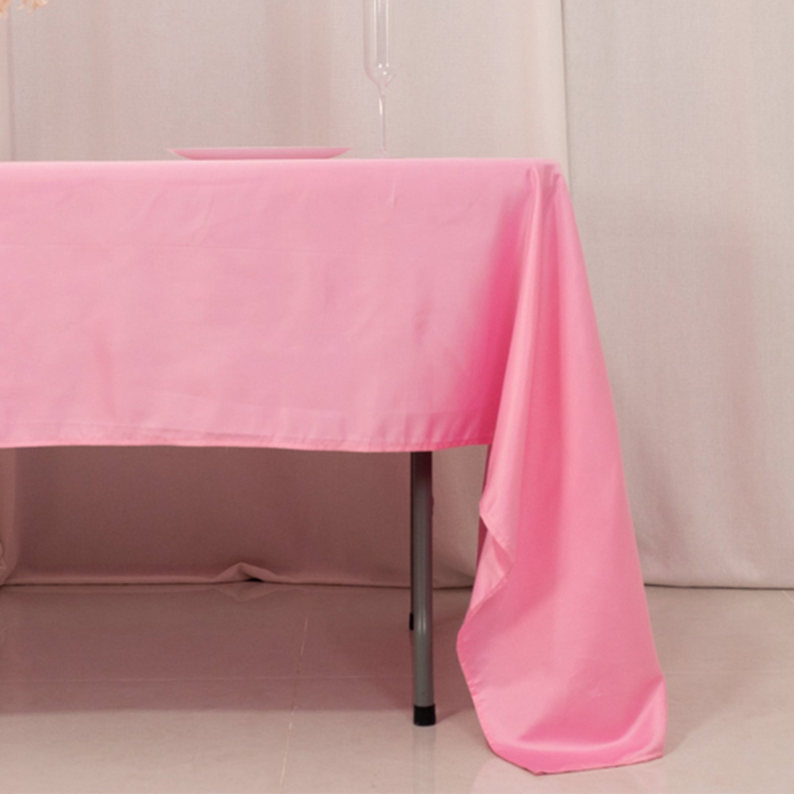 Lamour Satin 60x126 Rectangle Tablecloth Pink - Soft & Silk-Like Table Cover