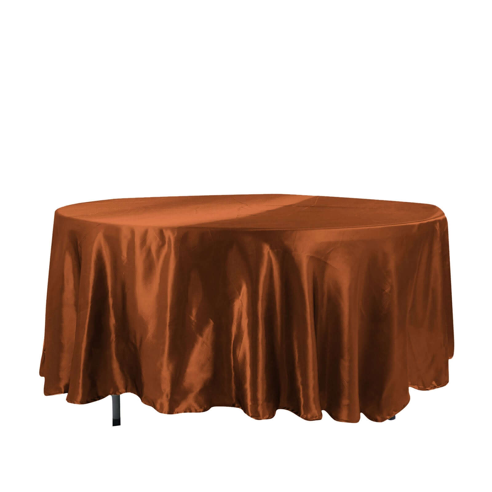 Satin 108 Round Tablecloth Cinnamon Brown - Smooth and Lustrous Table Cover