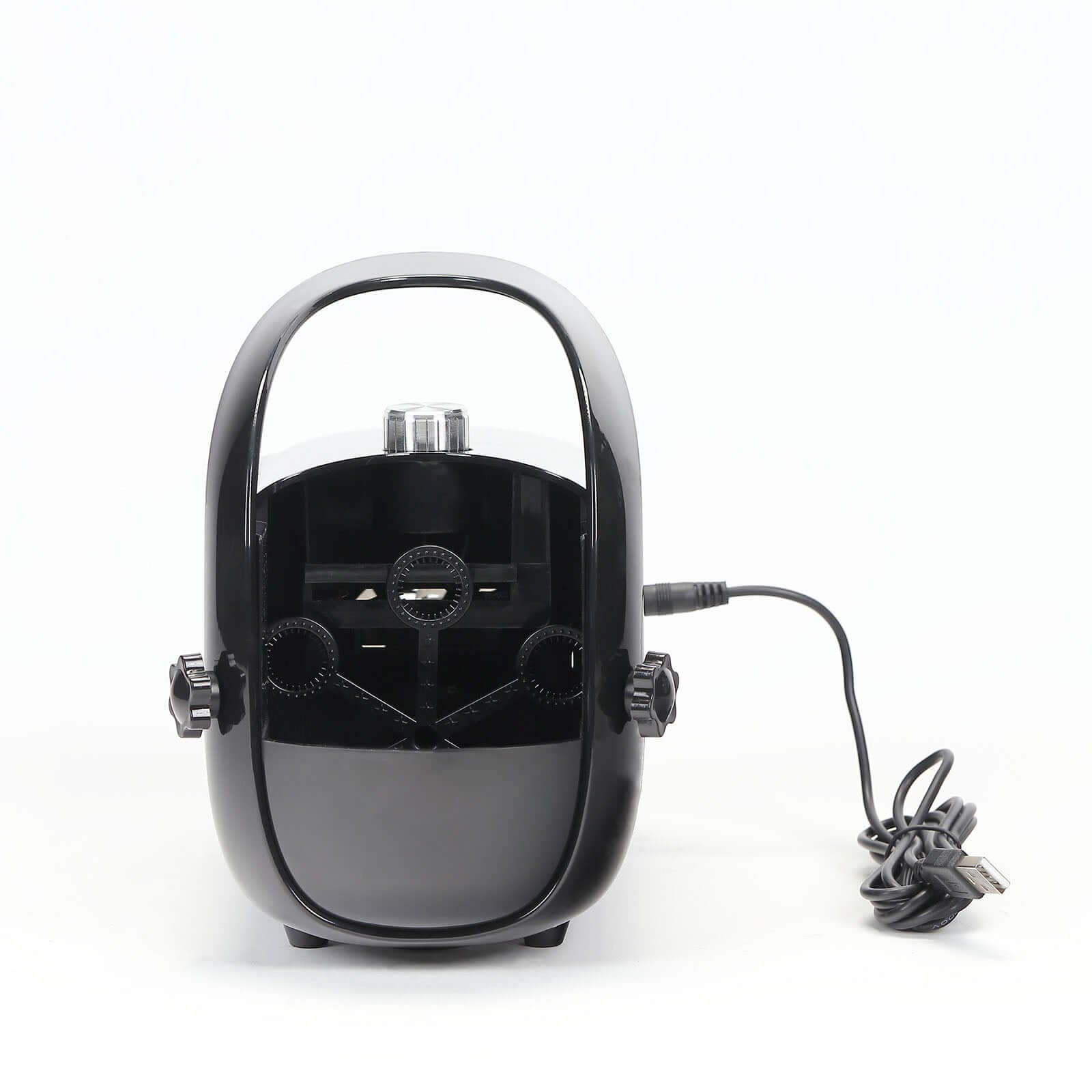 Dual Speed Black Portable Bubble Machine, Automatic Bubble Blower, USB Plug in or Battery Powered