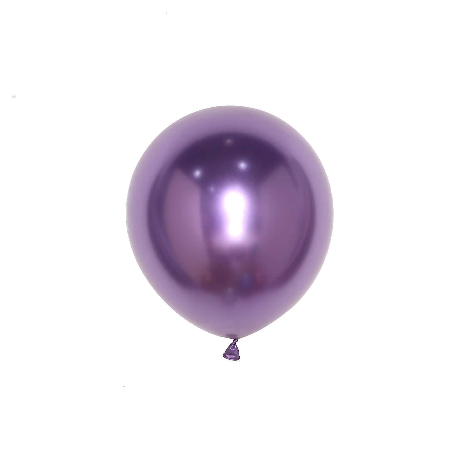 25 Pack 12 Metallic Chrome Purple Latex Helium Air Party Balloons