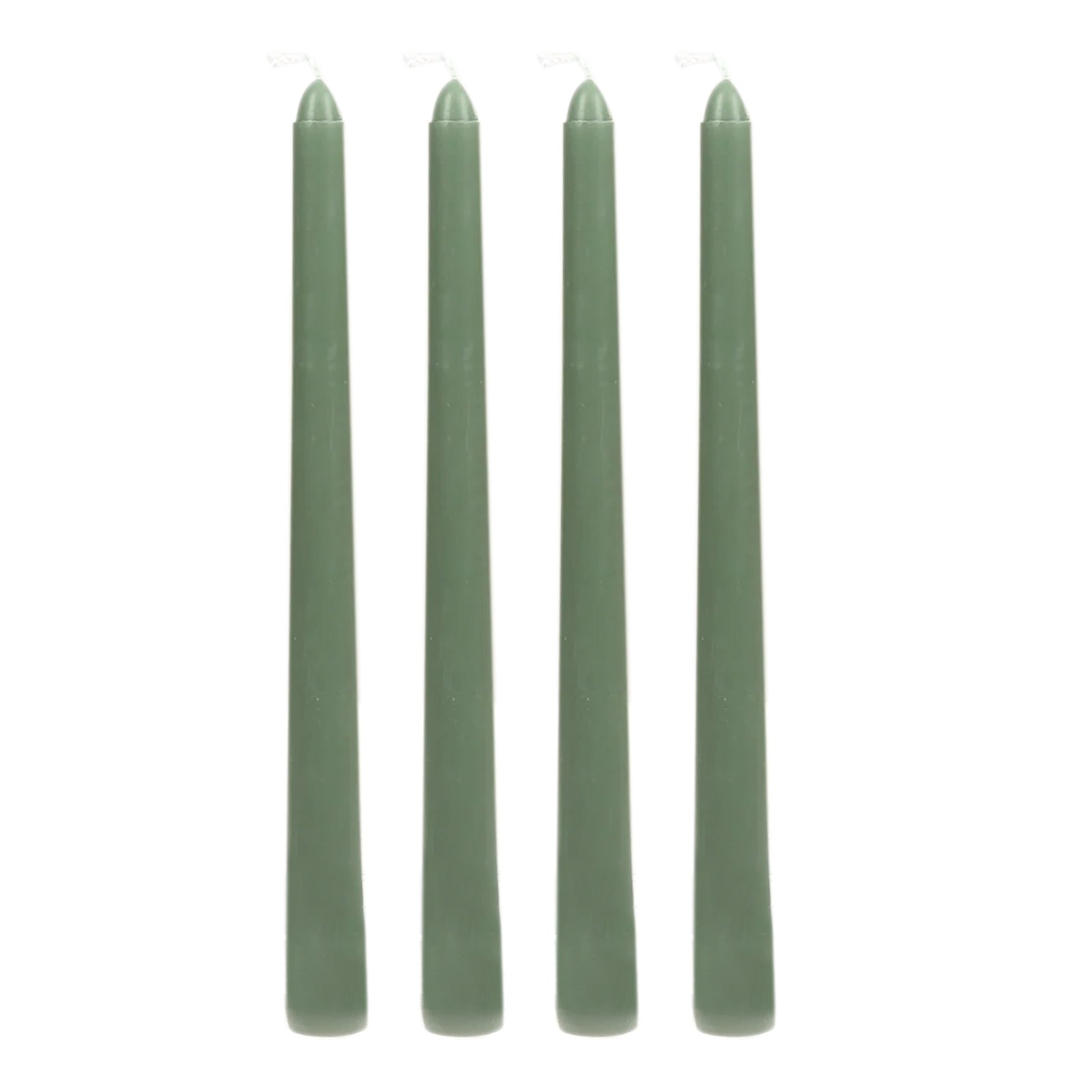 12-Pack Taper Candles Premium Wax Design Dusty Sage Green - Unscented Candles for Upscale Settings 10