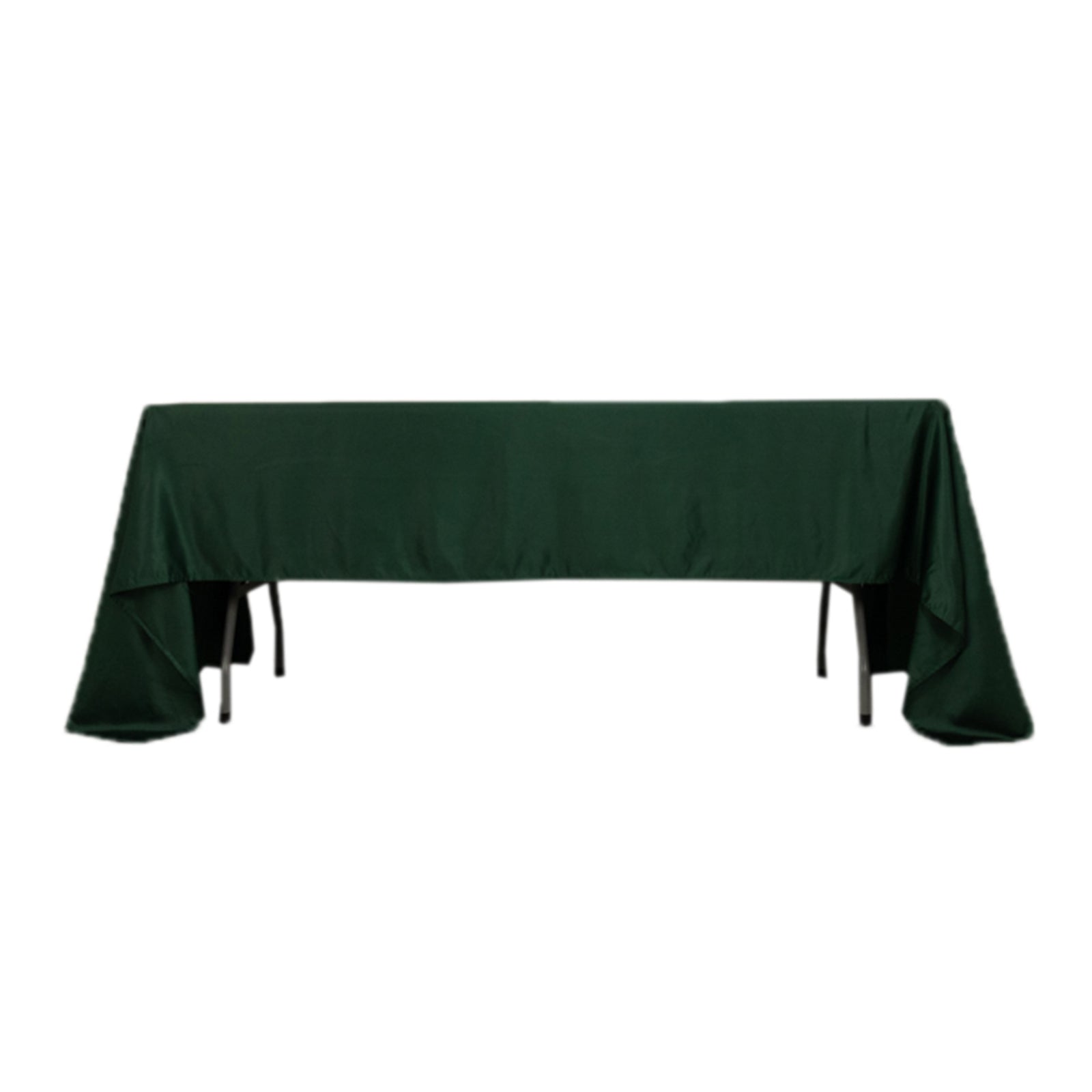 Lamour Satin 60x126 Rectangle Tablecloth Hunter Emerald Green - Soft & Silk-Like Table Cover