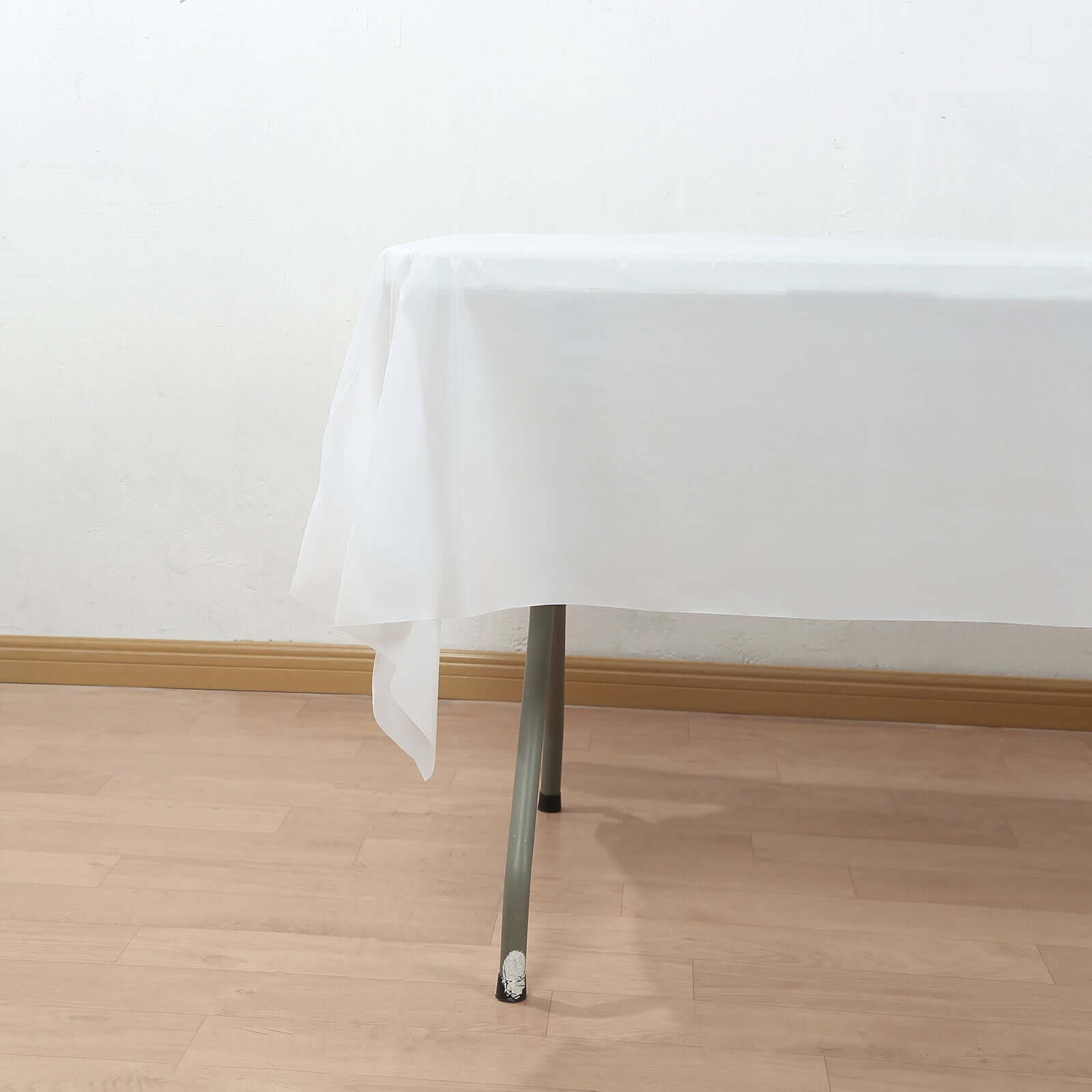 Plastic Table Cover Roll White with Slide Cutter - Customizable Disposable Tablecloth Roll 54x300ft