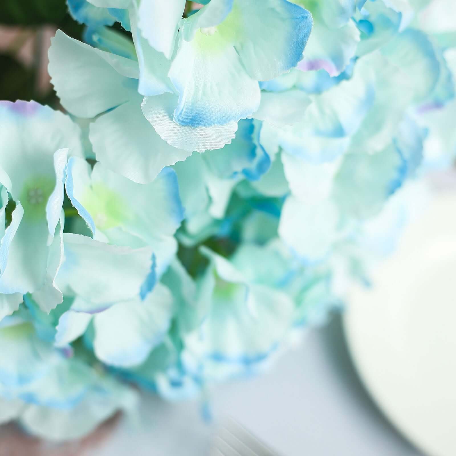 5 Bushes Baby Blue Artificial Silk Hydrangea Flower Bouquets