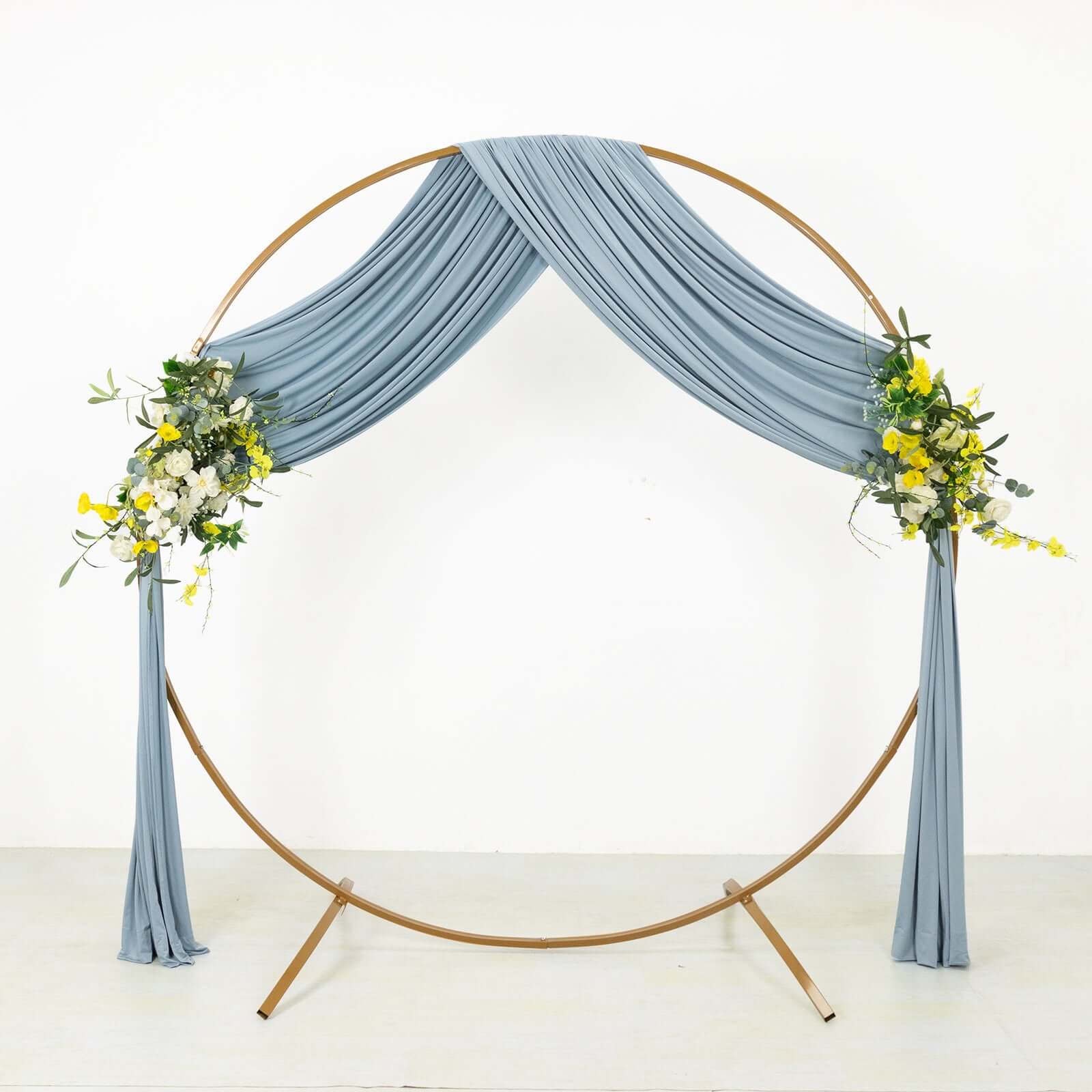 Dusty Blue 4-Way Stretch Spandex Event Curtain Drapes, Wrinkle Free Backdrop Event Panel with Rod Pockets - 5ftx18ft