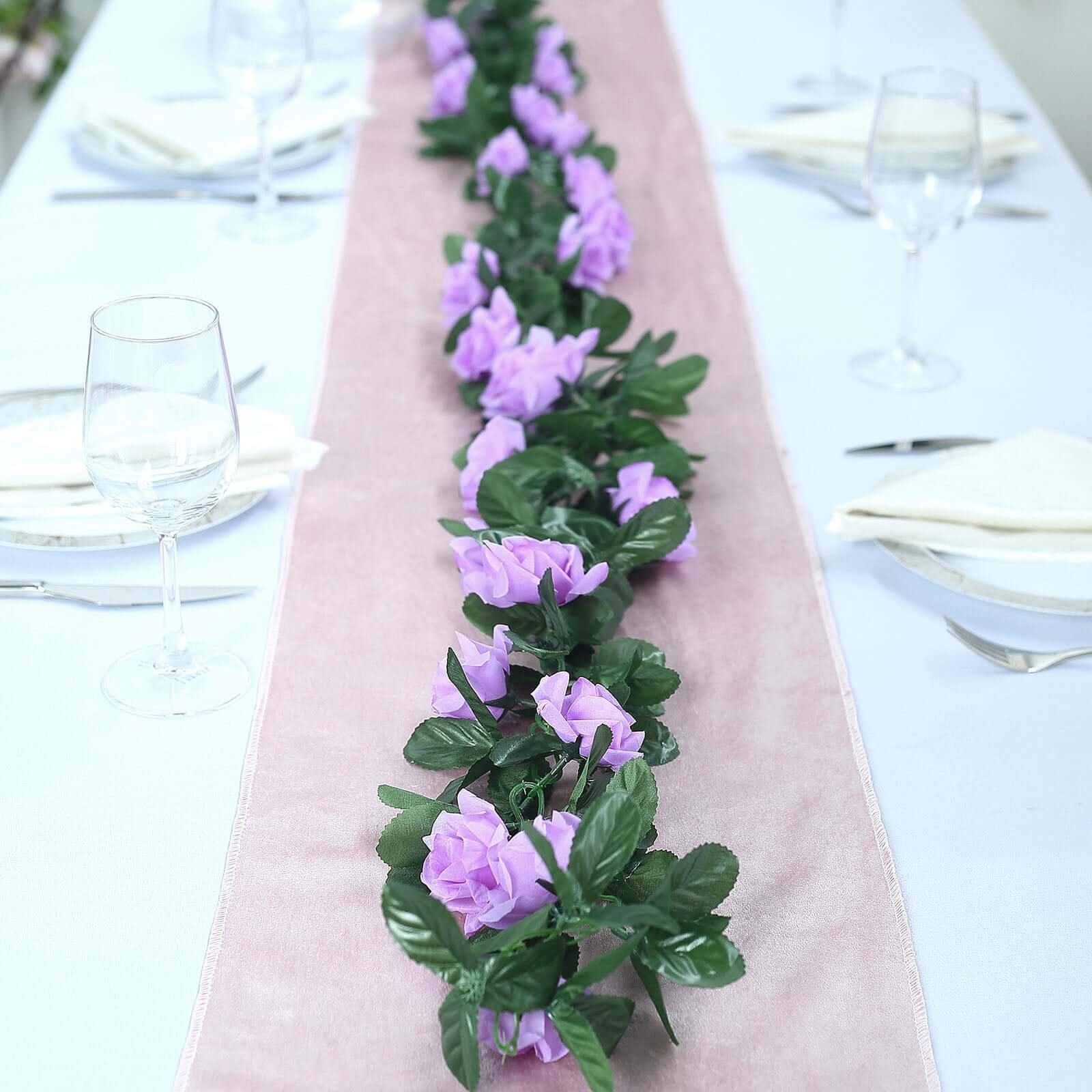 6ft Lavender Lilac Artificial Silk Rose Garland UV Protected Flower Chain