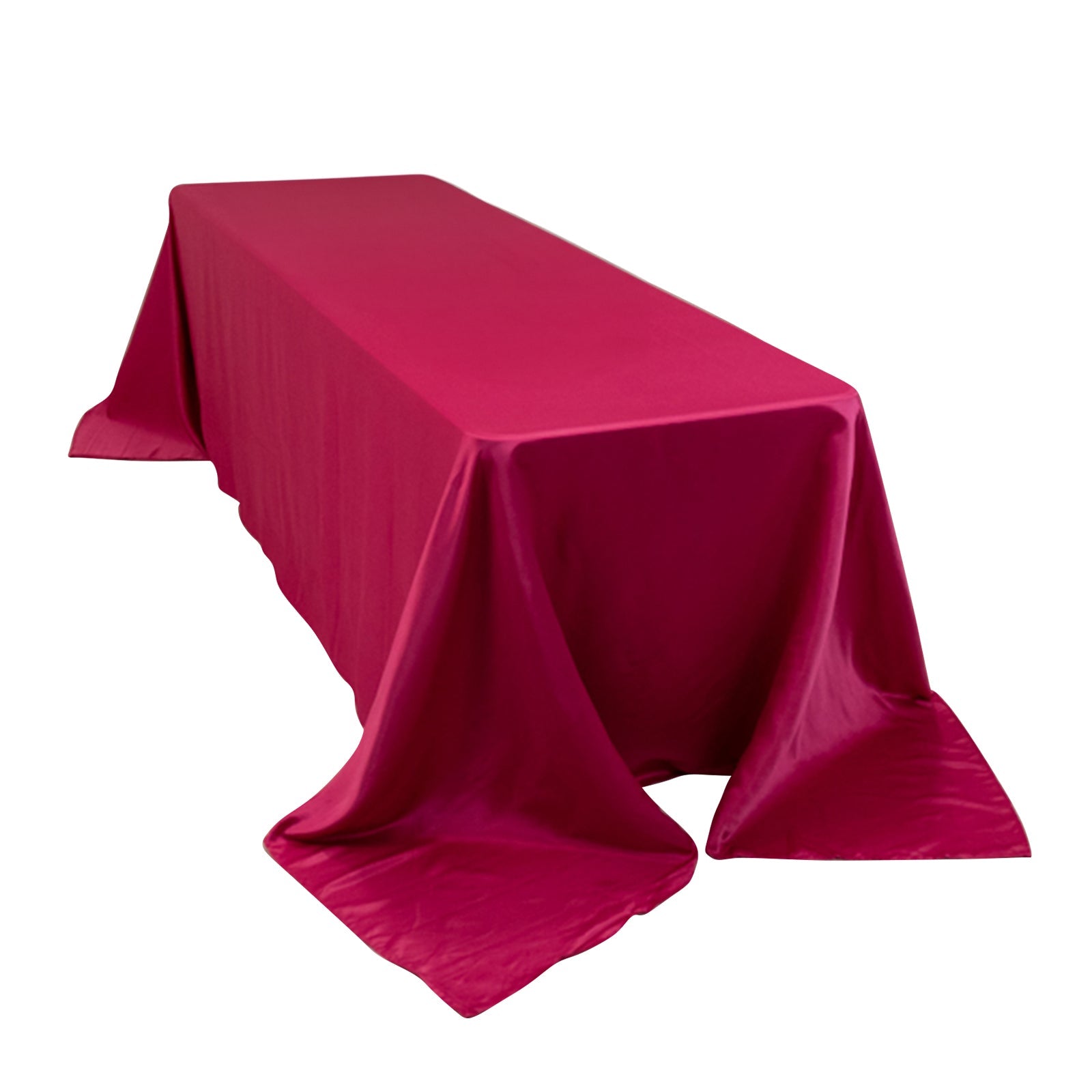Lamour Satin 90x156 Rectangle Tablecloth Fuchsia - Luxurious, Soft Seamless Table Cover