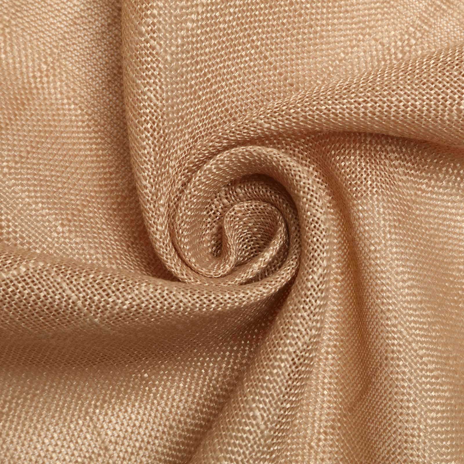 Faux Linen 60x126 Rectangular Tablecloth Natural - Slubby Textured & Wrinkle Resistant for Weddings and Special Events