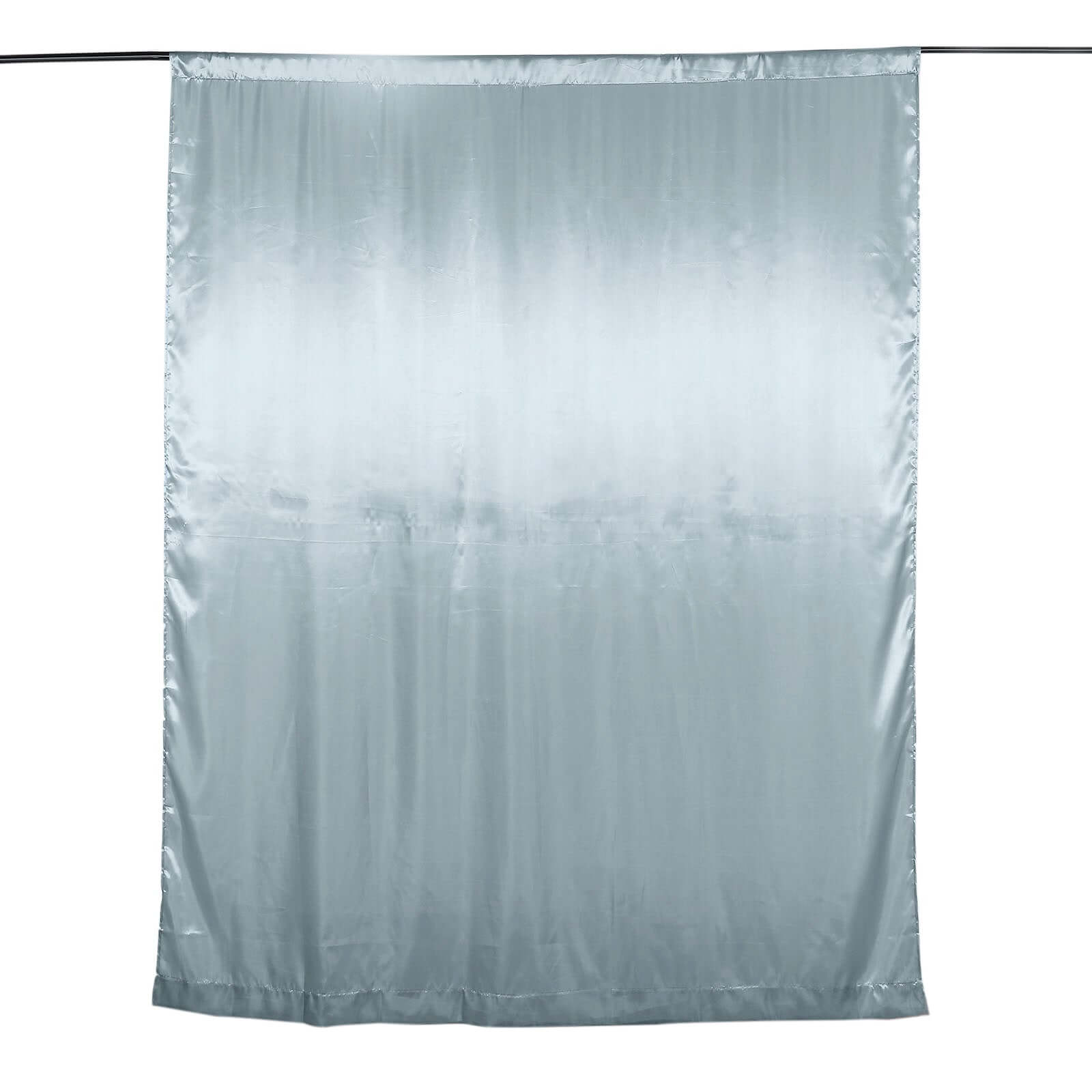 8ftx10ft Dusty Blue Satin Event Curtain Drapes, Backdrop Event Panel