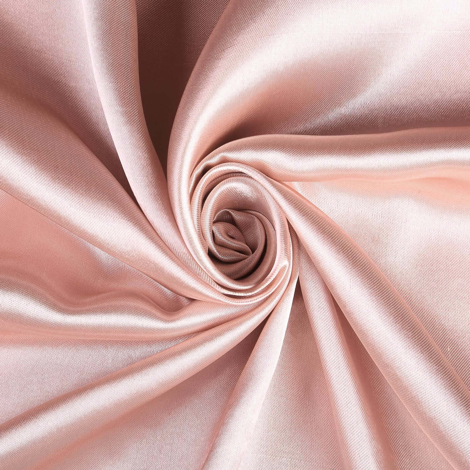 Satin Chair Cover Self-Tie Universal Design Dusty Rose - Durable Slip-On Cover for Folding, Dining, Banquet & Standard Chairs