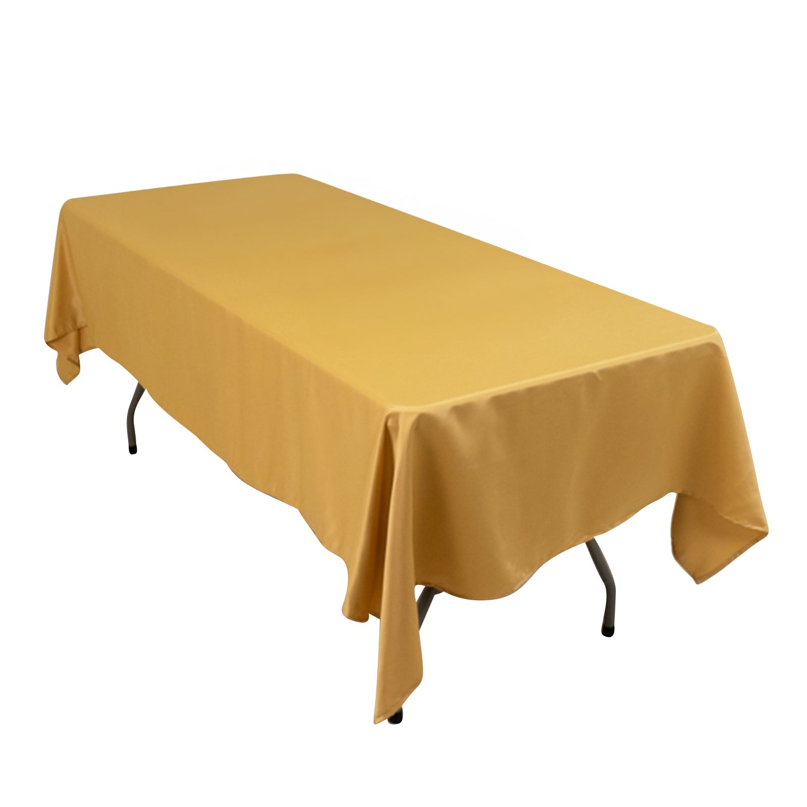 Lamour Satin 60x102 Rectangle Tablecloth Champagne - Durable & Silky Soft Feel Table Cover