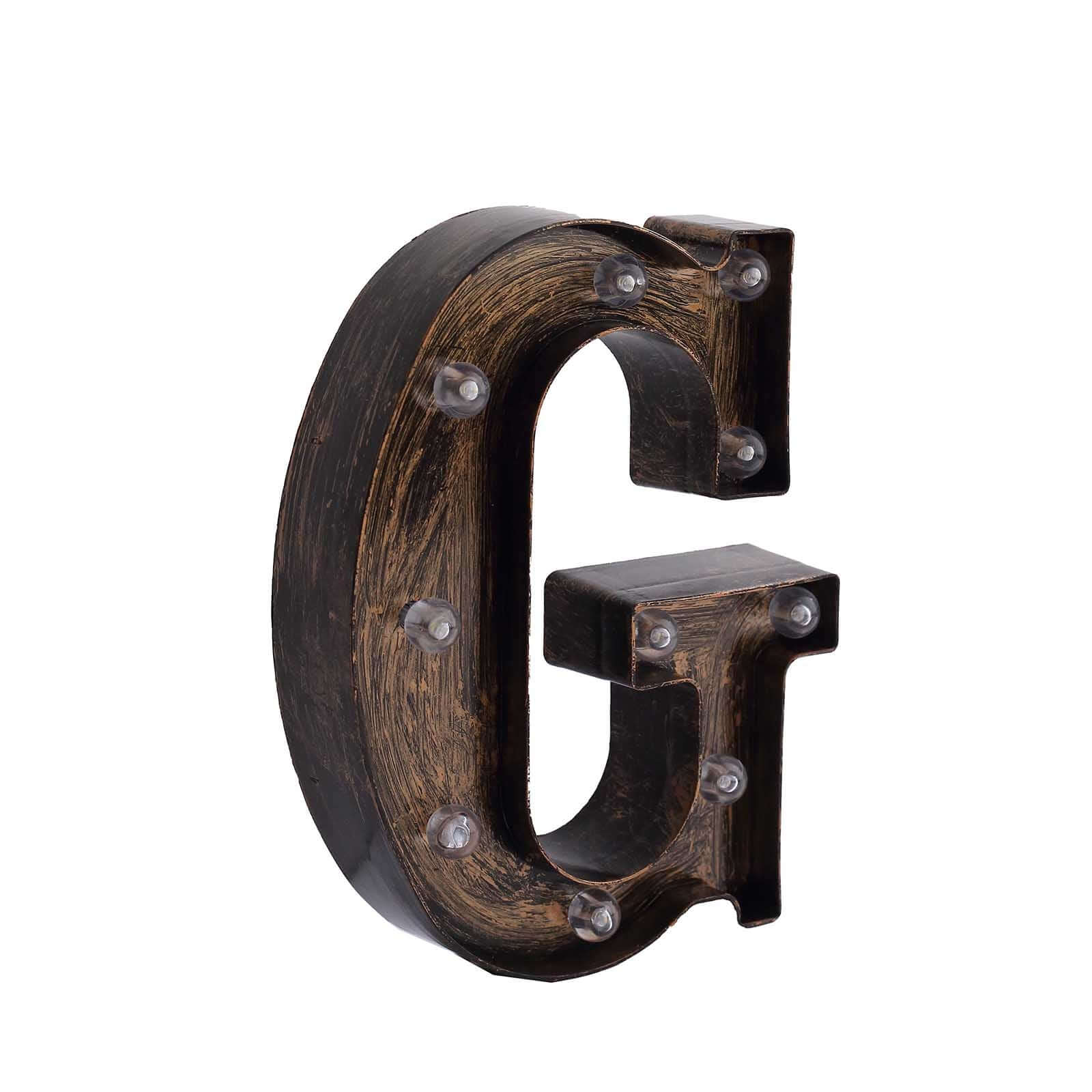 LED Marquee Letter G Industrial Style Antique Black - Light-Up Alphabet Sign for Weddings & Displays 9