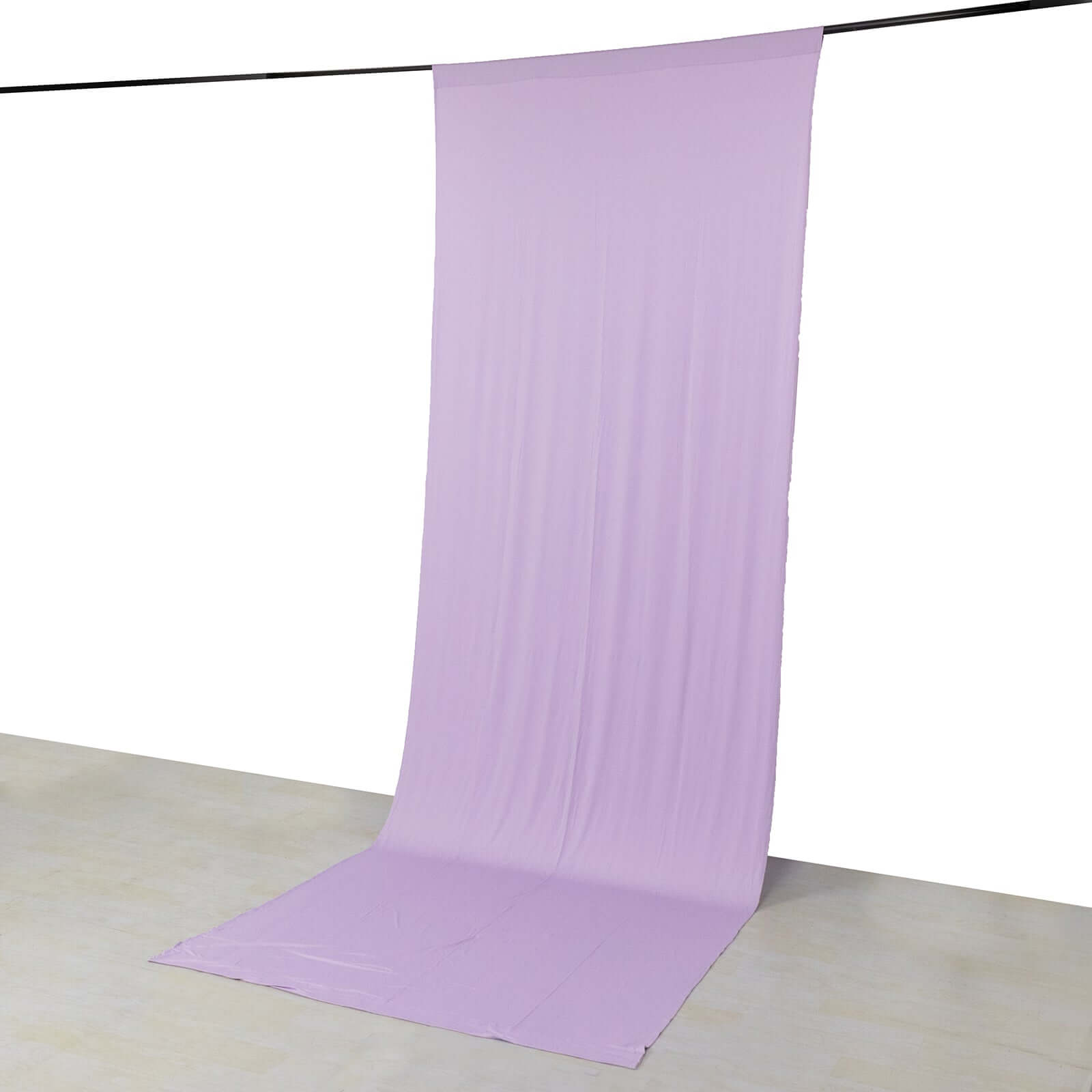 Lavender Lilac 4-Way Stretch Spandex Event Curtain Drapes, Wrinkle Free Backdrop Event Panel with Rod Pockets - 5ftx14ft