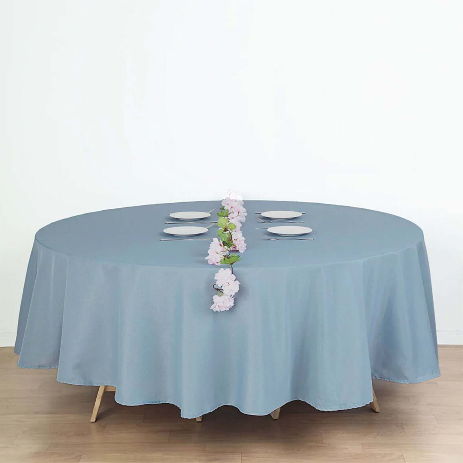 Polyester 90 Round Tablecloth Dusty Blue - Stain & Wrinkle-Resistant Table Cover