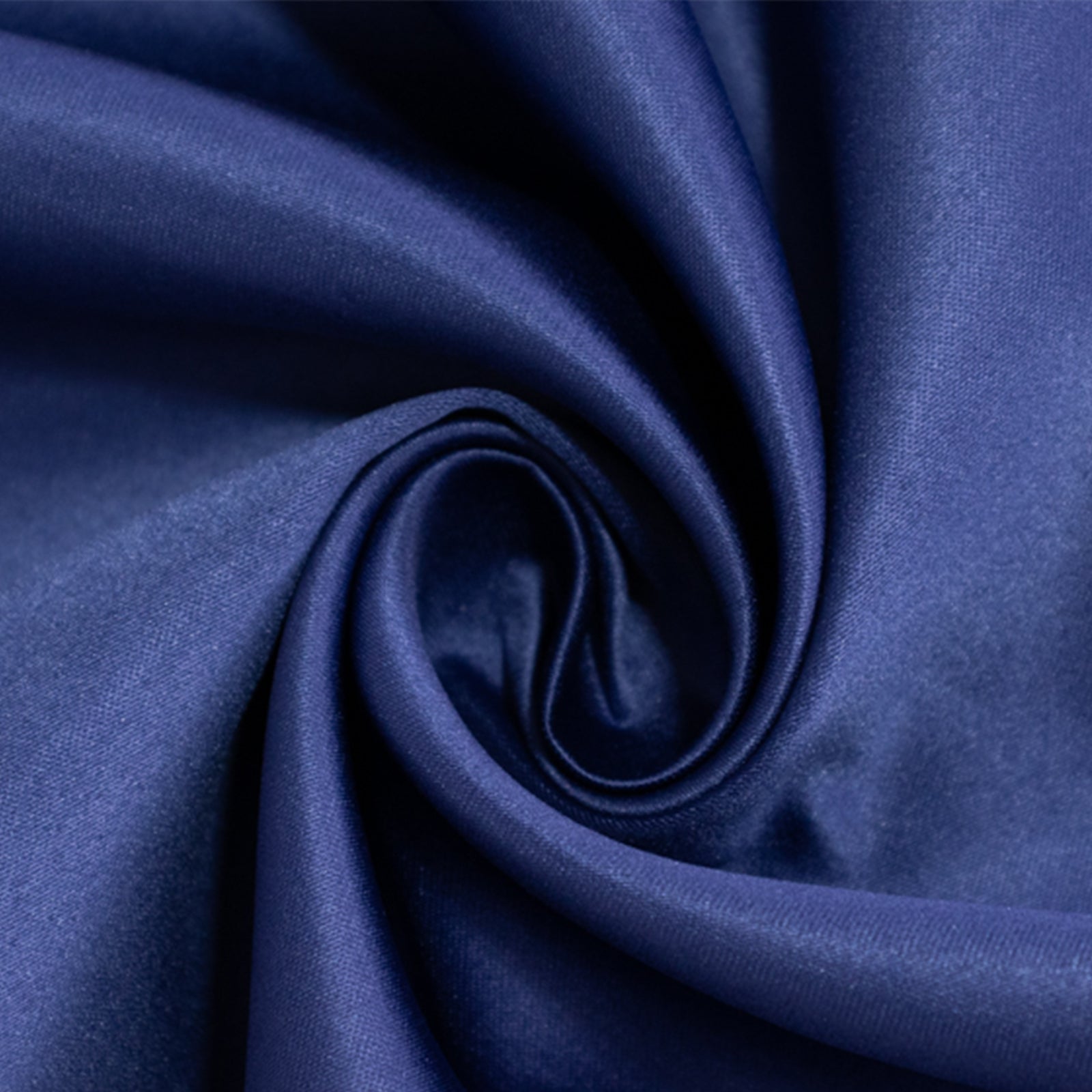 Lamour Satin 120 Round Tablecloth Navy Blue - Seamless Table Cover with Soft Tempered Sheen