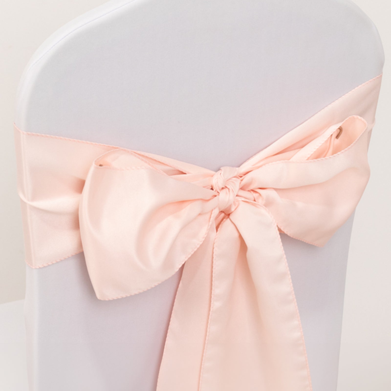 5 Pack Lamour Satin 6x106 Chair Sashes Blush - Stylish Reusable Decorative Bows