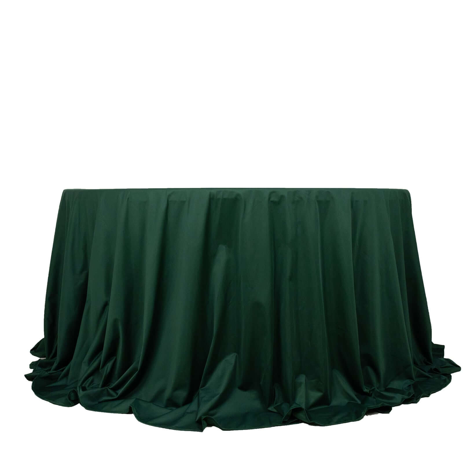 Premium Scuba Round 132 Tablecloth Hunter Emerald Green - Wrinkle Free & Stain Resistant Seamless Table Cover