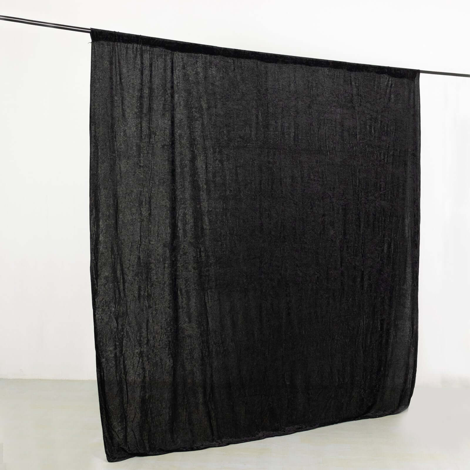 8ftx8ft Black Premium Smooth Velvet Event Curtain Drapes, Privacy Backdrop Event Panel with Rod Pocket