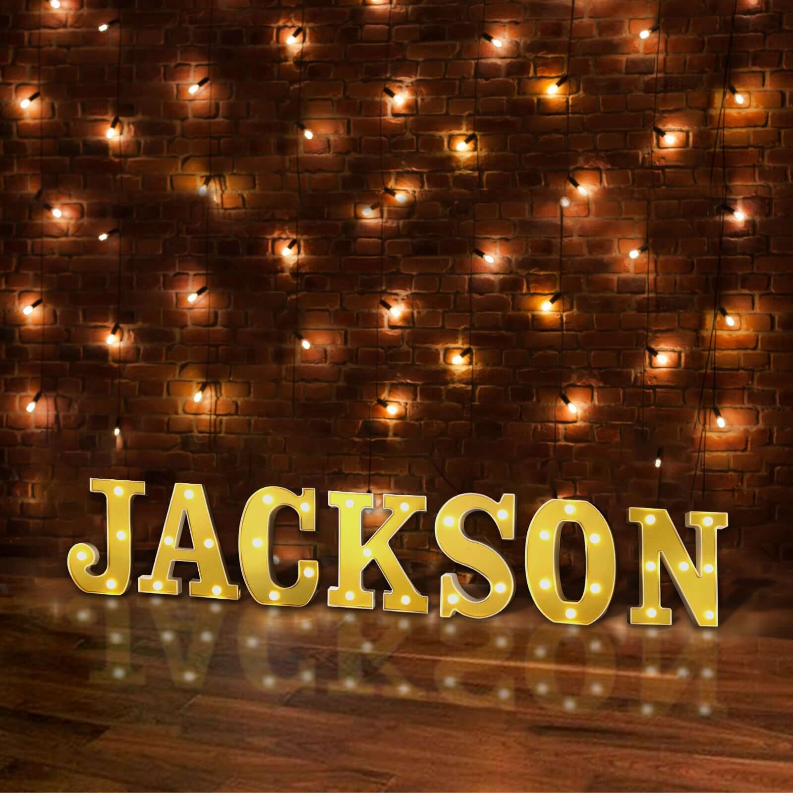 3D Marquee Letter J Warm White 4 LED Lights Gold - Chic Light-Up Decor for Events 6