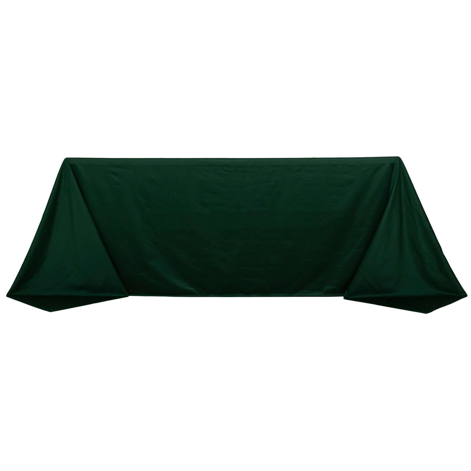 Premium Scuba Rectangular 90x132 Tablecloth Hunter Emerald Green - Wrinkle Free, Stain Resistant & Seamless Table Cover