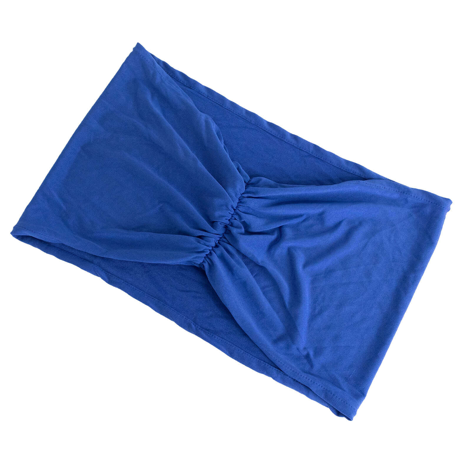 5 Pack Spandex Chair Sashes Royal Blue Ruffled Style - Wide Easy to Use Stretch Chair Bands 8x13