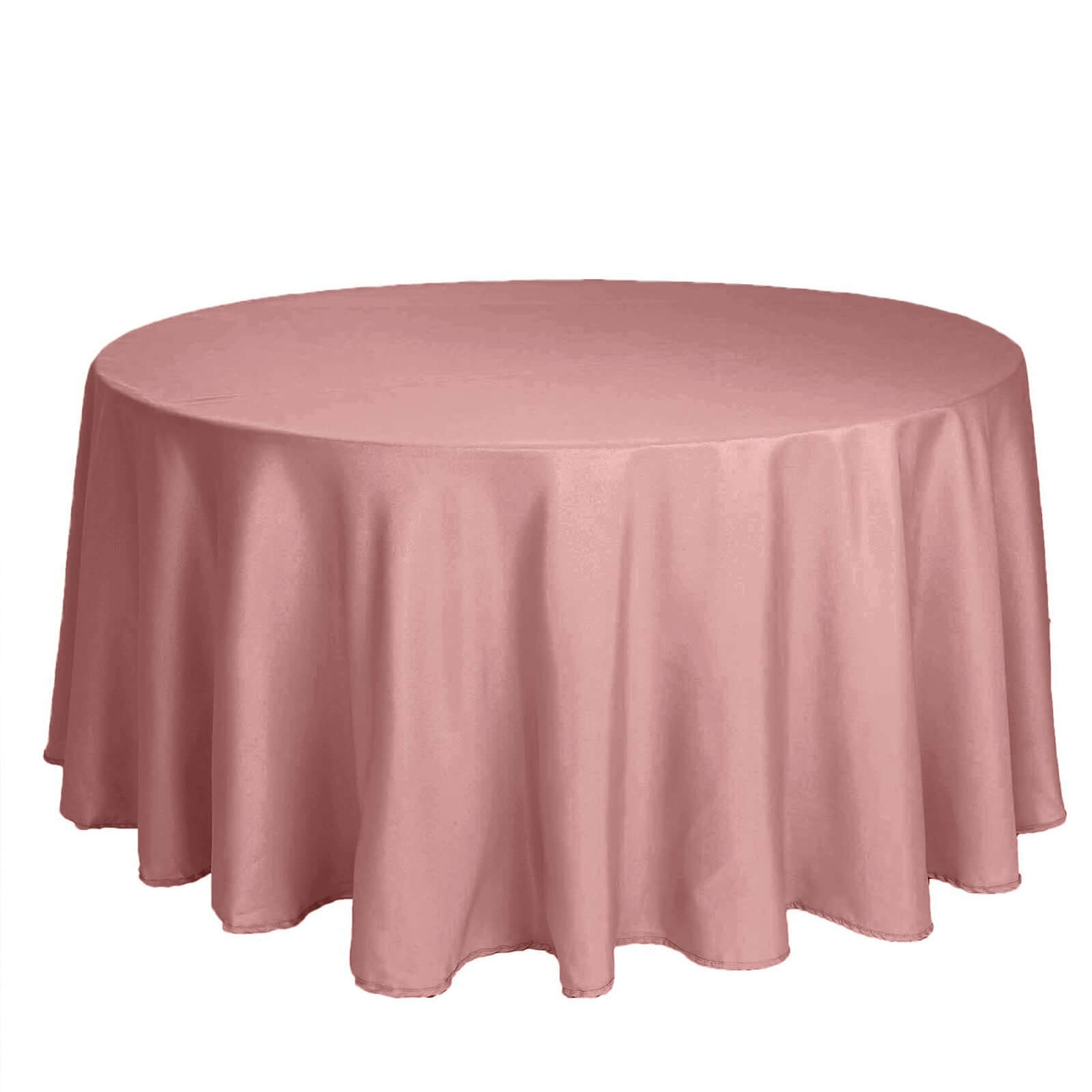 Polyester 120 Round Tablecloth Dusty Rose - Seamless Wrinkle-Resistant Table Cover