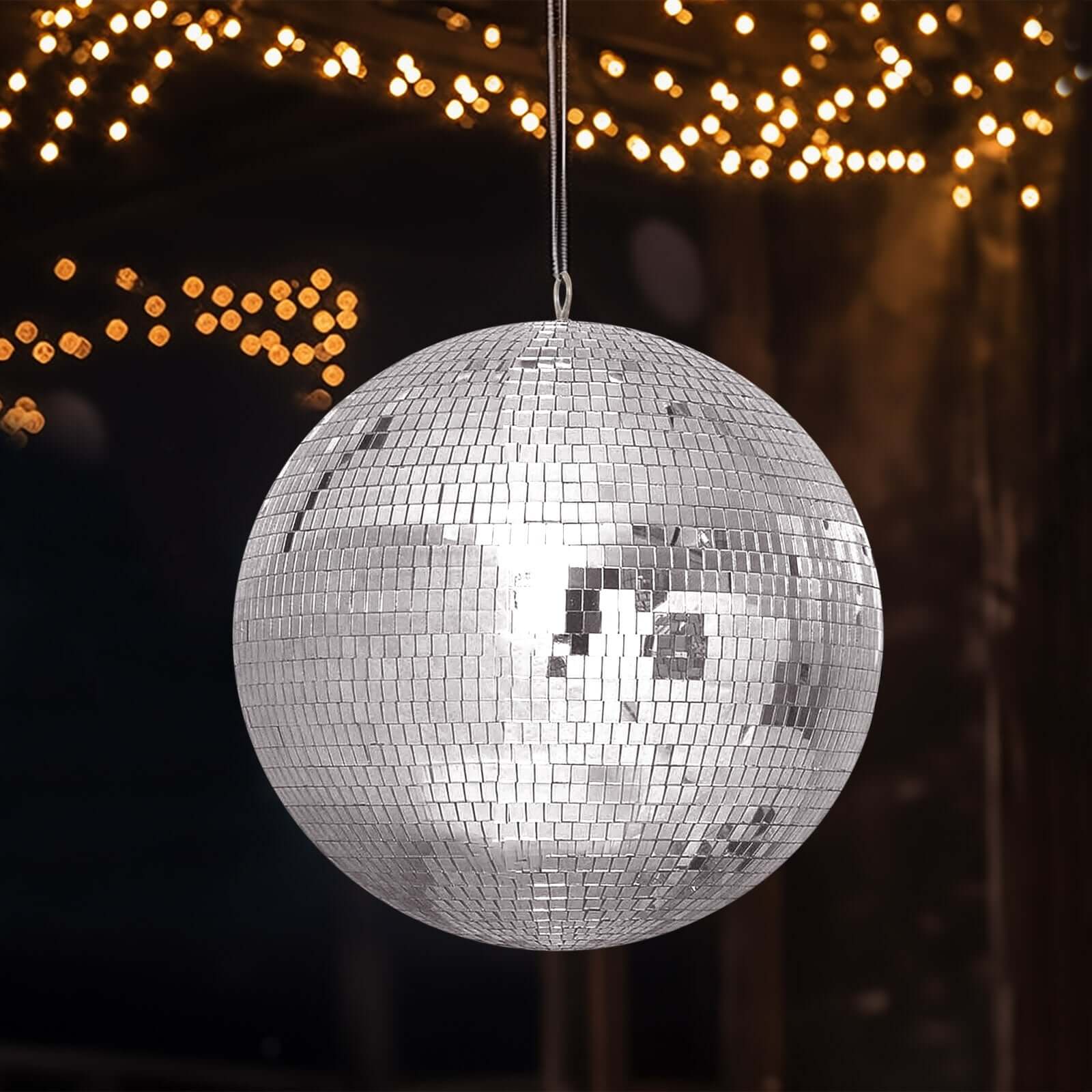 20 Large Silver Foam Disco Mirror Ball With Hanging Swivel Ring, Holiday Party Decor