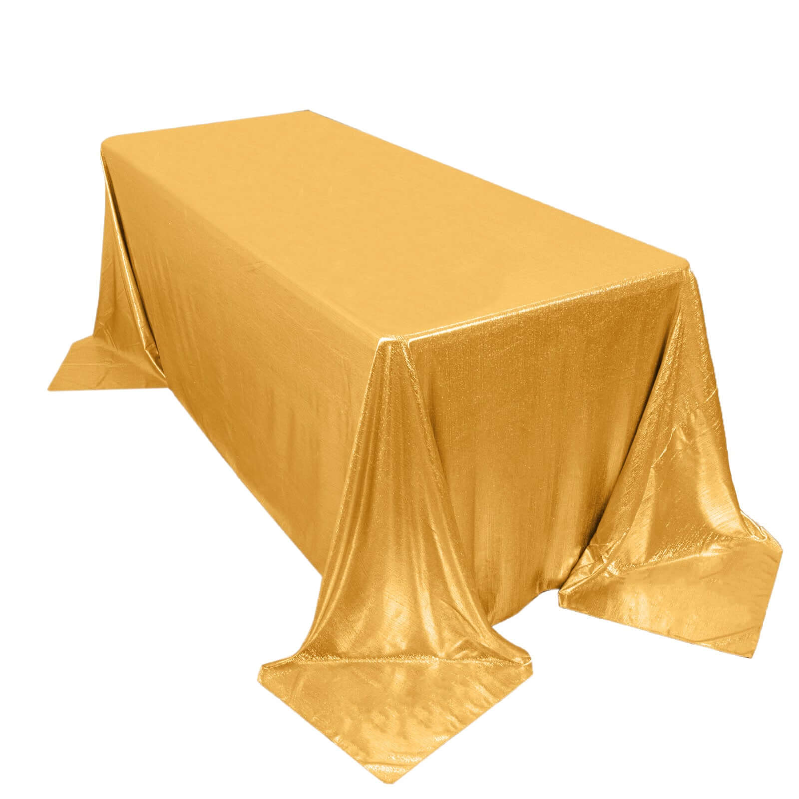 Sequin Dots Polyester 90x132 Rectangle Tablecloth Shimmering Gold - Seamless, Glittering & Wrinkle Free Table Cover for Stylish Event Decor